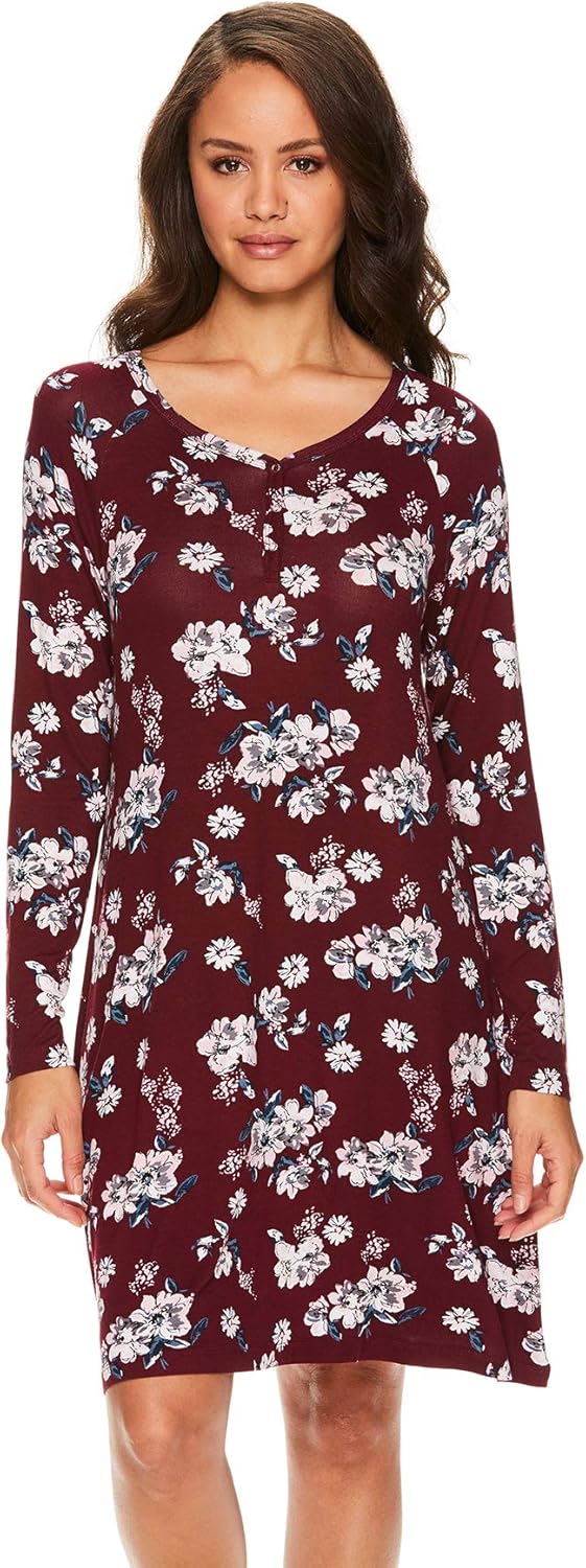 Lamaze Intimates Womens Nursing Nightgown Long Sleeve Breastfeeding Maternity Pajama Dress Sleep Shirt at  Women’s Clothing store