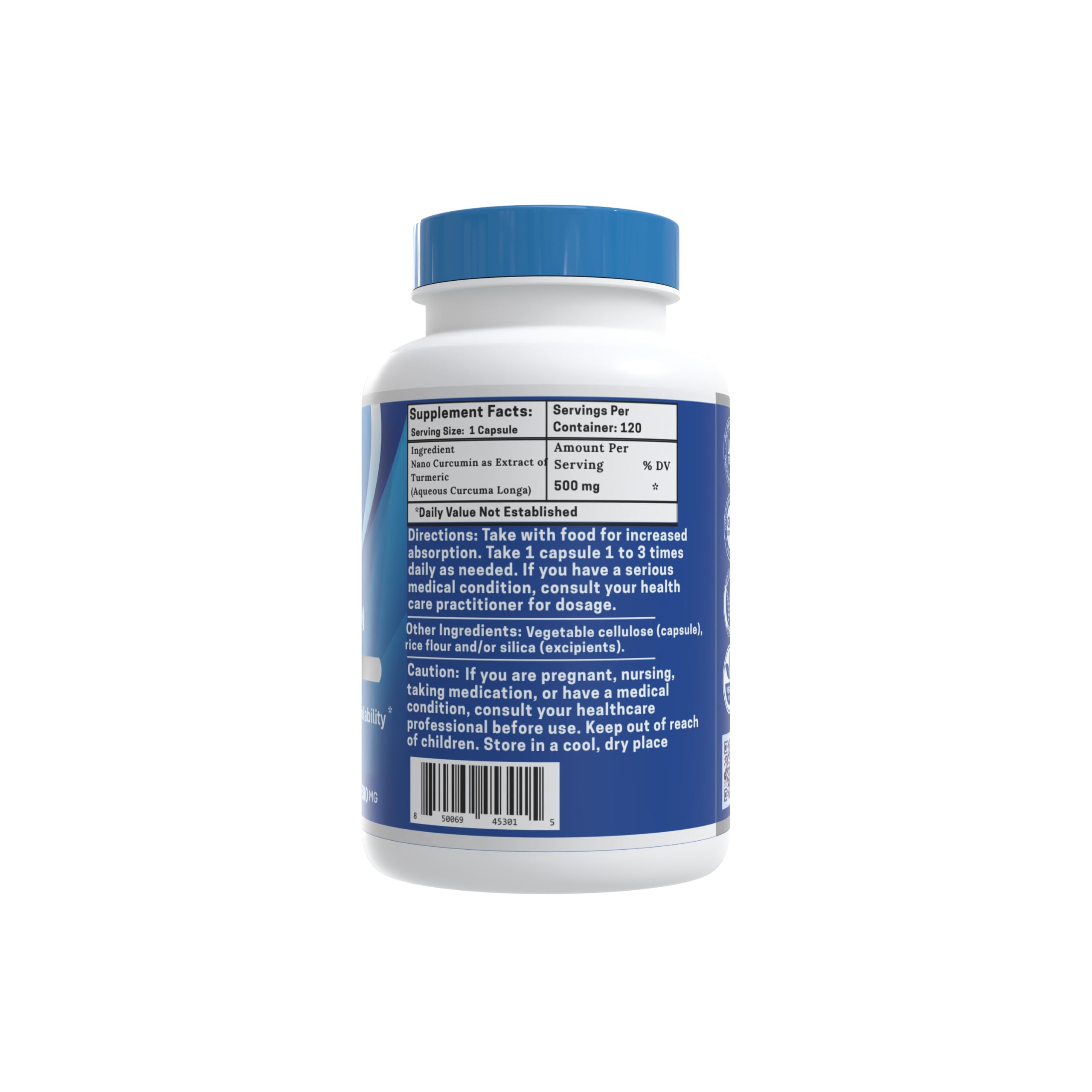 One Planet Nutrition Nano Curcumin 500 mg Veggie Capsules (120 Servings) — Amazon image 2