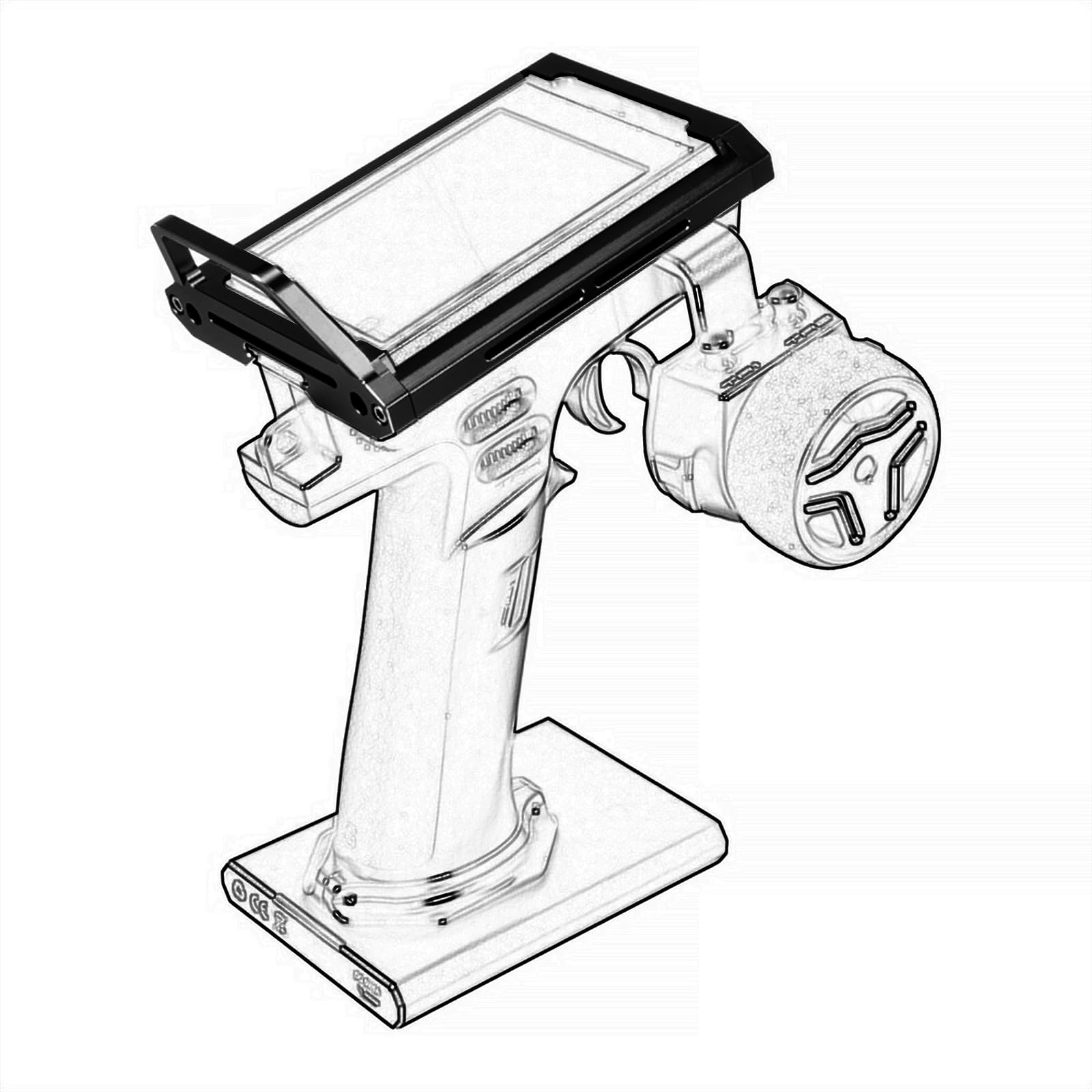 Support en alliage d'aluminium noir pour télécommande Flysky Noble NB4 Pro