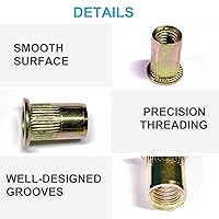 Vista 5 de Juego de herramientas de tuerca de remache, kit surtido de tuercas de remache SAE/Métrica de 830 piezas M3, M4, M5, M6, M8, M10, M12, con tuercas