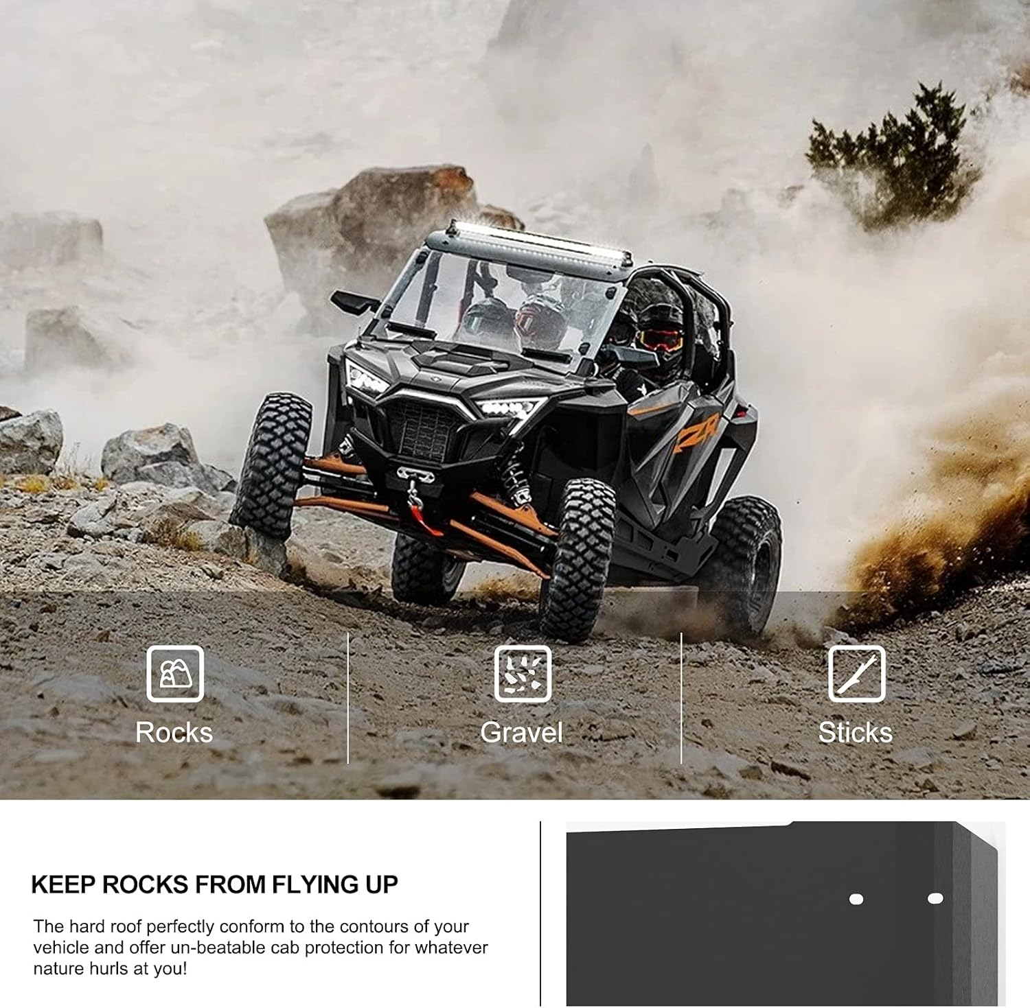 KIWI MASTER Aluminum Roof for 2020-2026 Polaris RZR Pro XP 4, Pro S 4, Turbo R 4 Accessories 4-Seat Hard Roof Top Black OEM Style 2883990-458