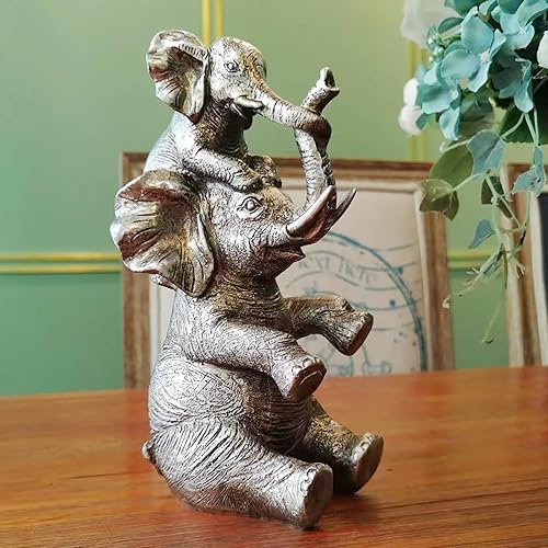 KDSDUODUO Estatuas de elefante para decoración del hogar, 9.25 pulgadas, regalos para mamá, regalos de elefante para mujeres, para decoración de