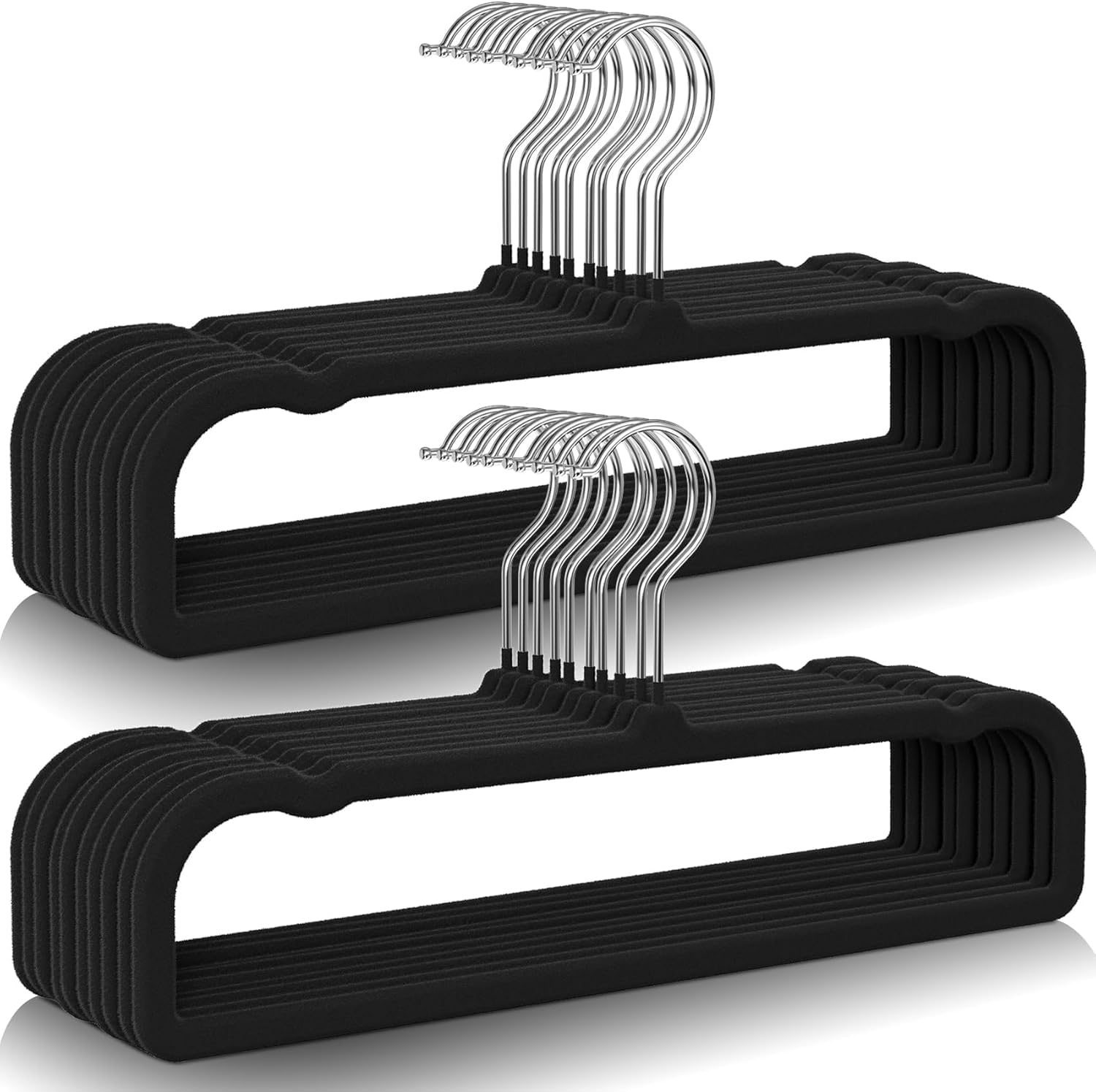 Angju Pants Hangers Non Slip - 20 Pack Velvet Hangers for Closet - Thin Space Saving Clothes Hanger - Strong, Durable, Jean Hangers with 360 Degree Rotatable Hook, Tank Top hangers for Bra, Shorts