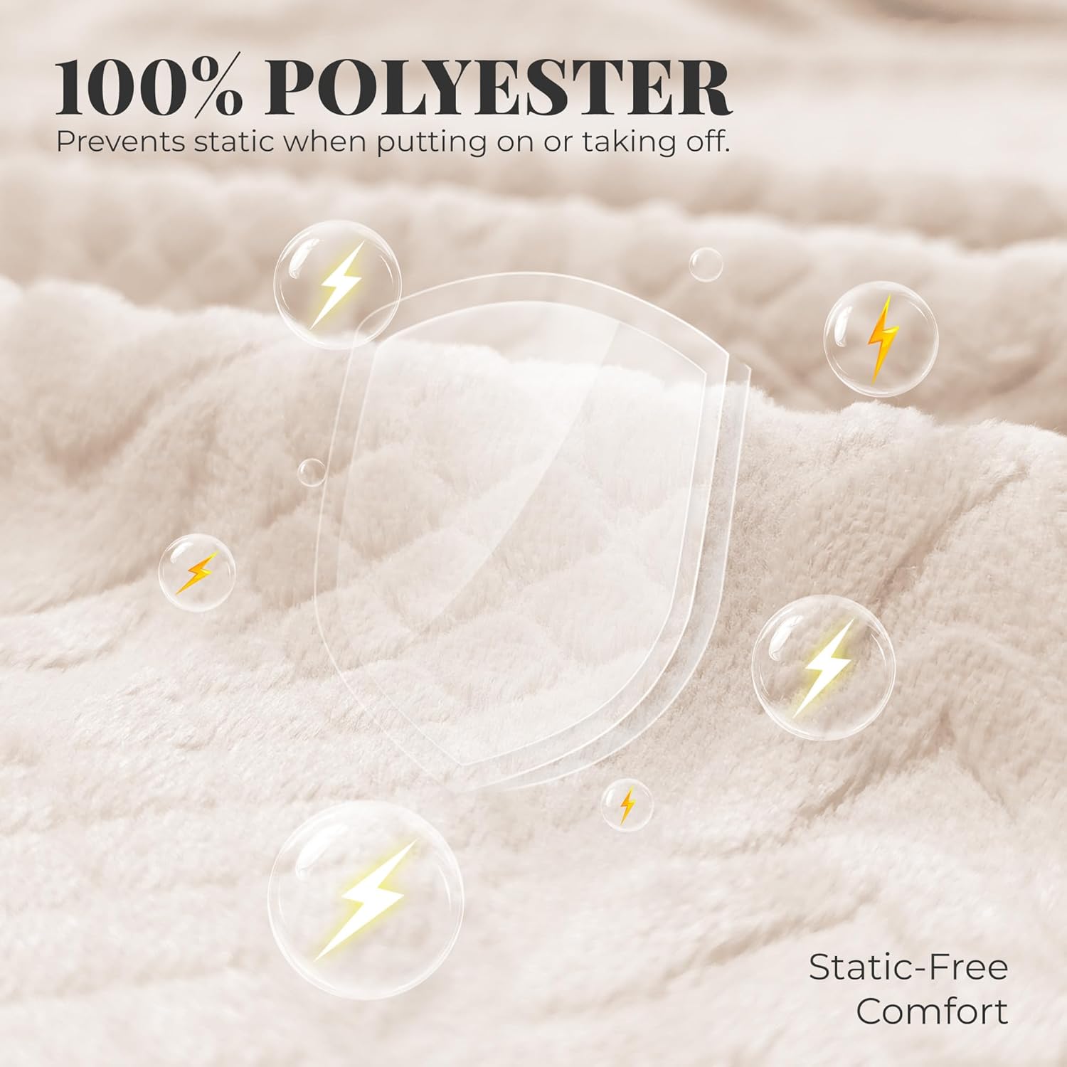 LYCY Women Plush Zipper Robe, Long Fleece House Coat Nightgown with Pockets Solid Bathrobe - Image 2