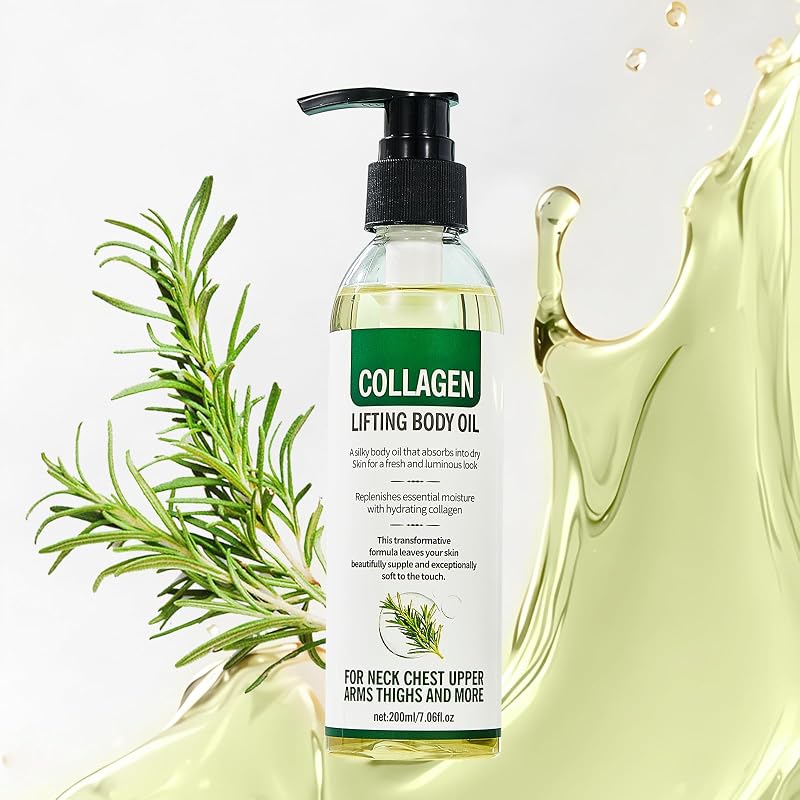 Óleo corporal com colágeno NIZENTA, textura leve, frasco com 200 mL
