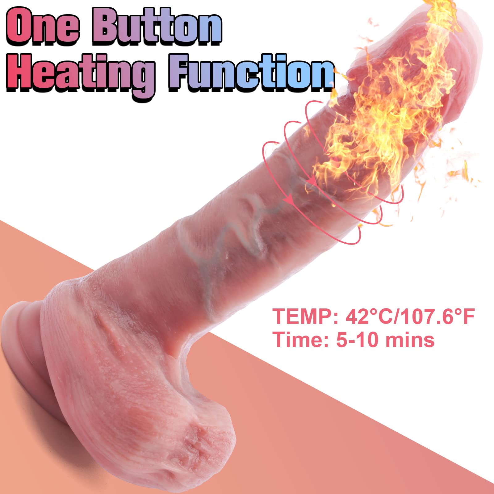 Dildo Realistici con Forte Aspirazione, Vibratori Riscaldato a 42 °C con Stimolatore Del Punto G remoto, Giocattolo Sessuale Dildo Anale in Silicone con 10 Vibrazioni 10 Spinte e Rotazioni