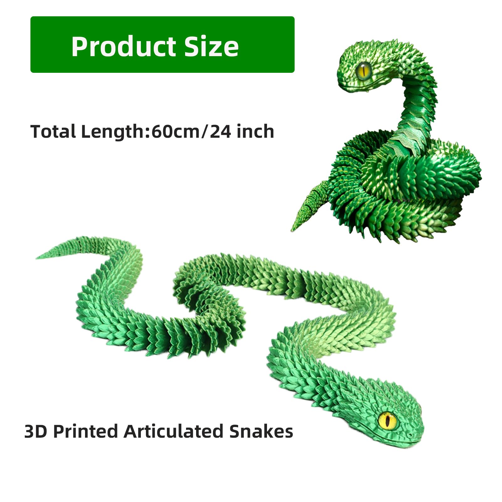Large 3D Printed Snakes (24 inch-60cm) - Image 3