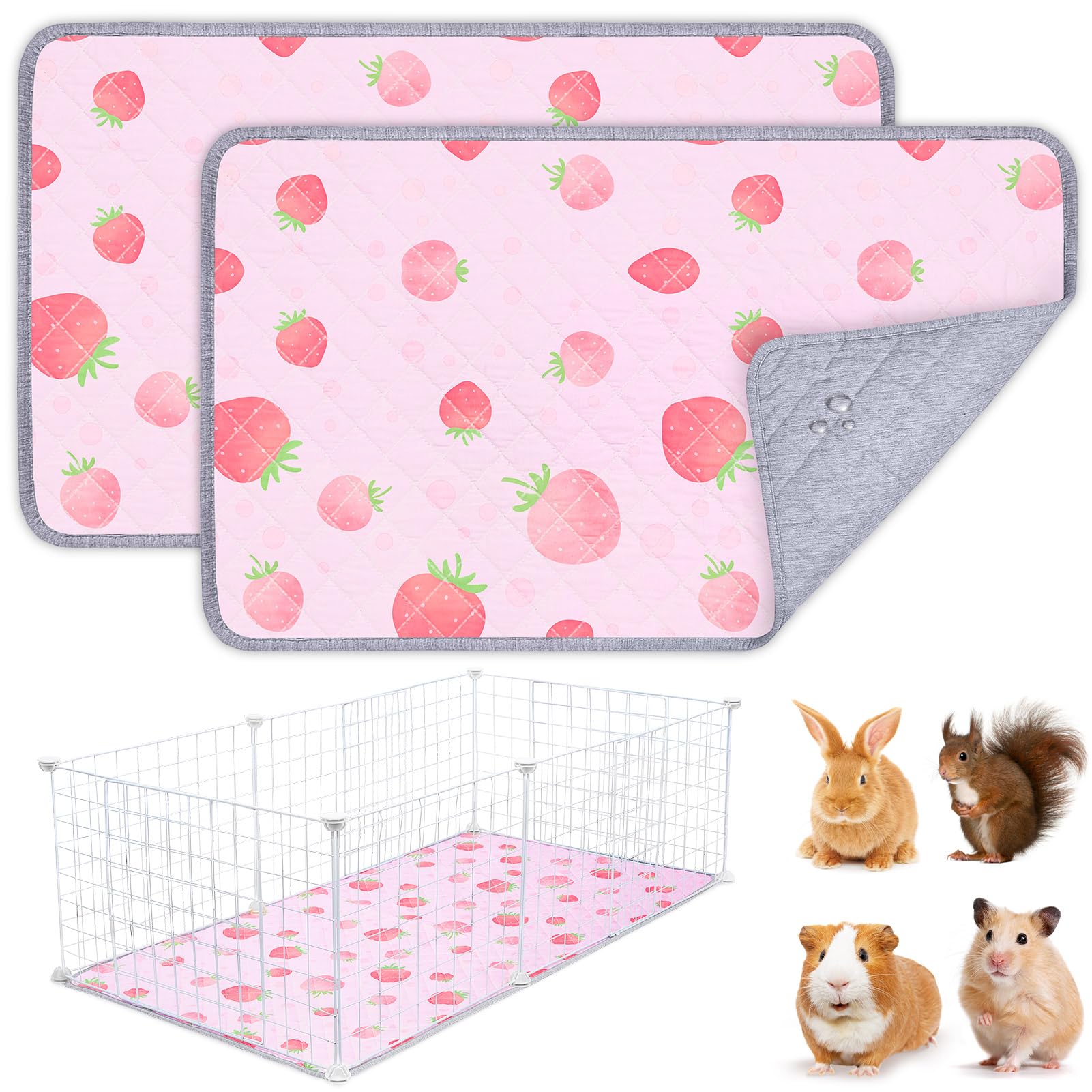 2 Pack Guinea Pig Cage Liner,Washable Guinea Pig Bedding,Reusable Guinea Pig Mat,Waterproof Super Absorbent Guinea Pig Mat,Brown,120x60CM — view 11