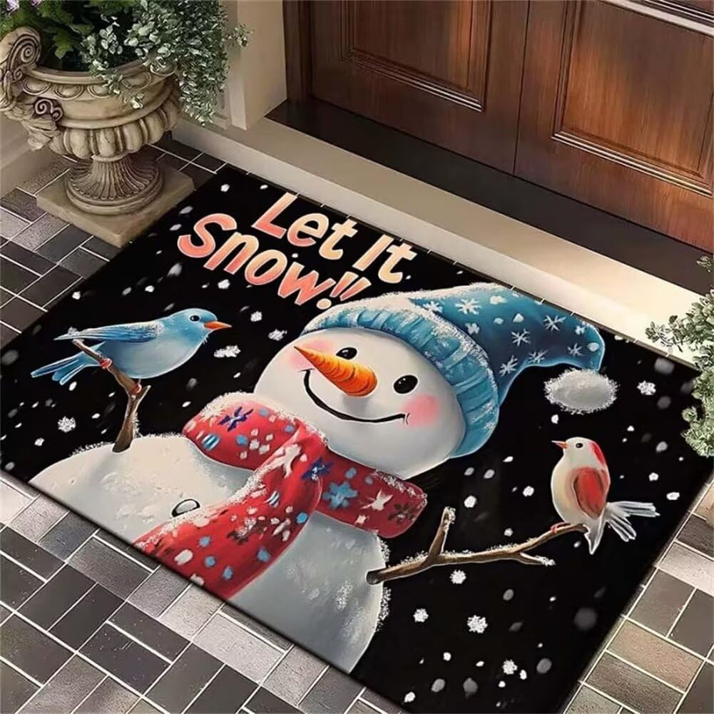 Tapis salle de bain diatomite Snowman 100x160cm absorbant fin et lavable