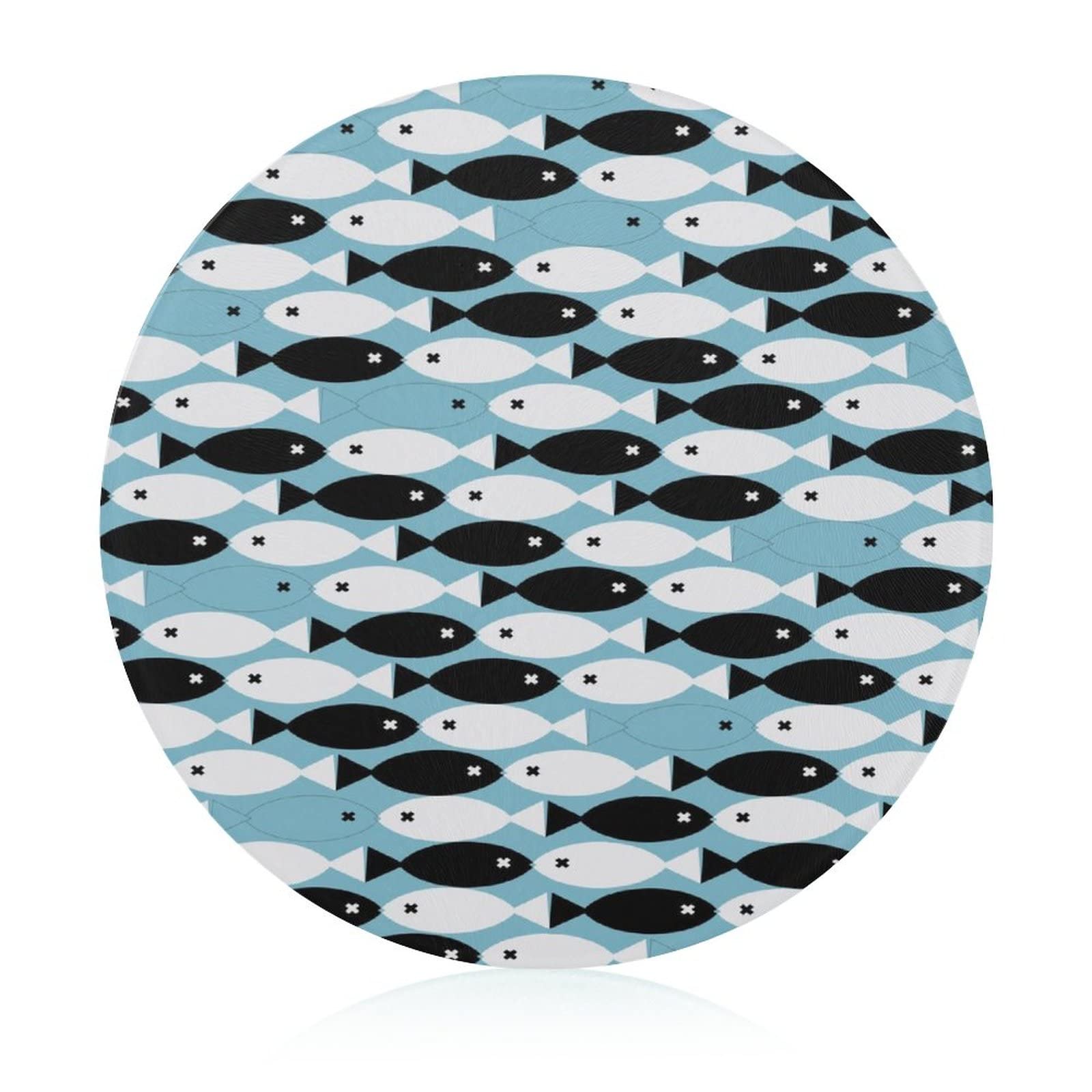 Planche à découper en verre Poissons résistance chaleur cuisine 20cm