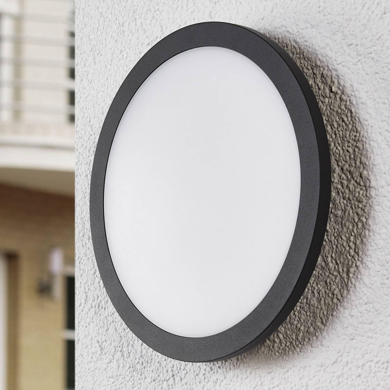 Lucande Plafoniere LED con sensore di movimento (Moderno) colore Nero, in Alluminio lampadina inclusa lampada da esterni per giardino terrazzo balcone e casa plafoniera