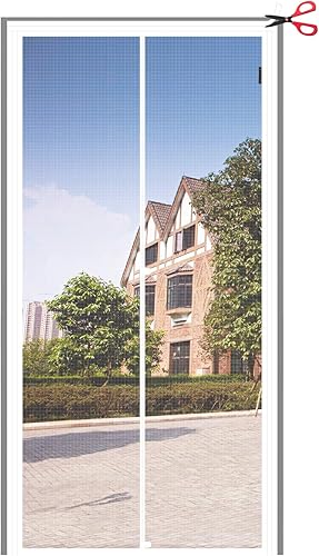 Yotache - Puerta magnética ajustable con pantalla para puertas de 29"-33" de ancho y 79"-81" de altura, malla de poliéster reforzada con tira de