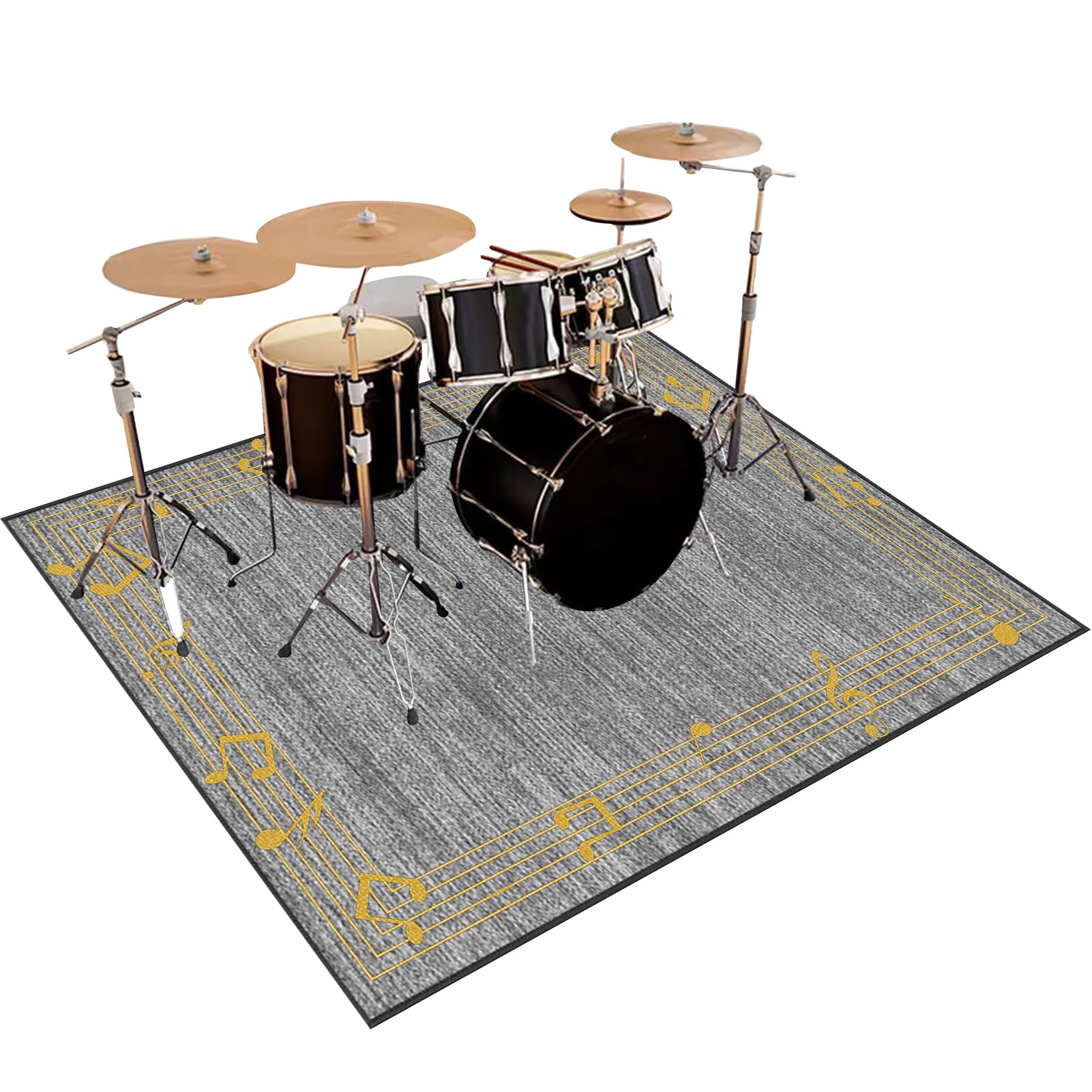 Dywanik perkusyjny, elektroniczny, jazzowy, perkusja, zestaw perkusyjny, do instrumentów perkusyjnych, mata chroniąca przed hałasem, antypoślizgowy dywanik bębnowy, 210 x 180 cm
