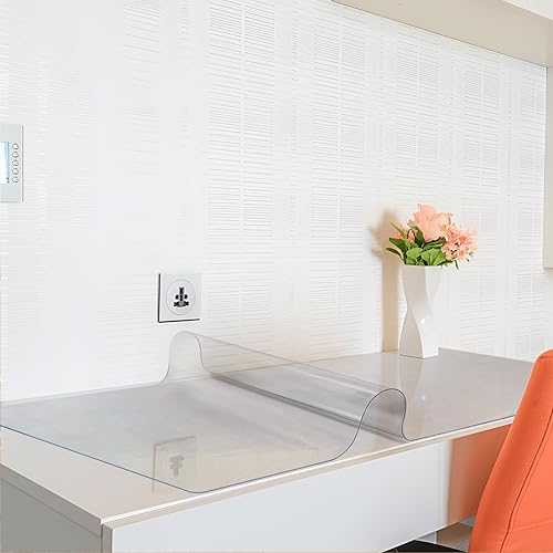 Miniatura 10 de Vicwe Protector de mesa transparente de 30 x 60 pulgadas, protector de mesa transparente de 0.059 in de grosor, protector de mesa rectangular de