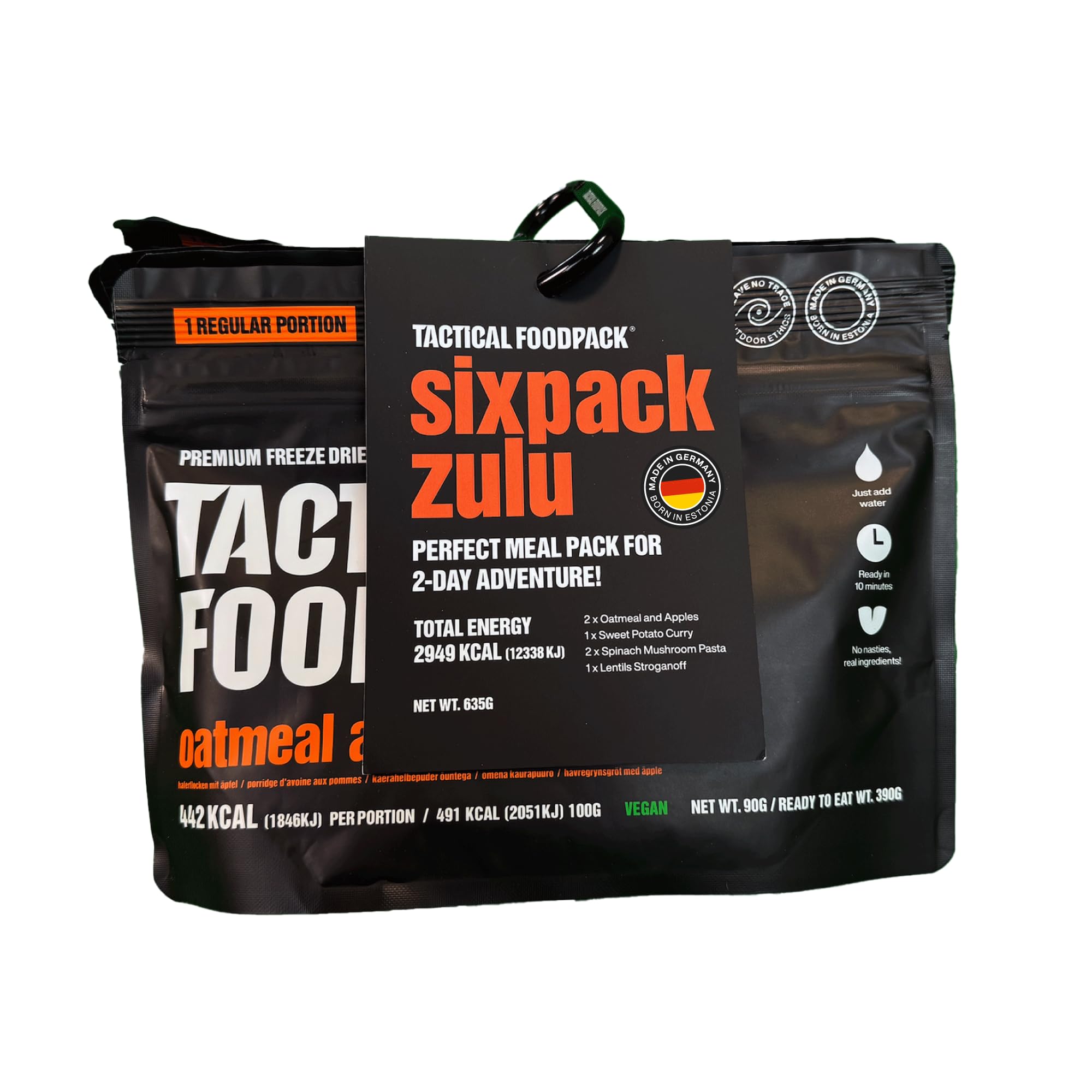 Tactical Foodpack Sixpack Zulu (6 Mahlzeiten) - Gefriergetrocknete Mahlzeiten I zum Verzehr bereit I MRE I Survival I Outdoor Nahrung I Trekking Nahrung I Expedition I Office