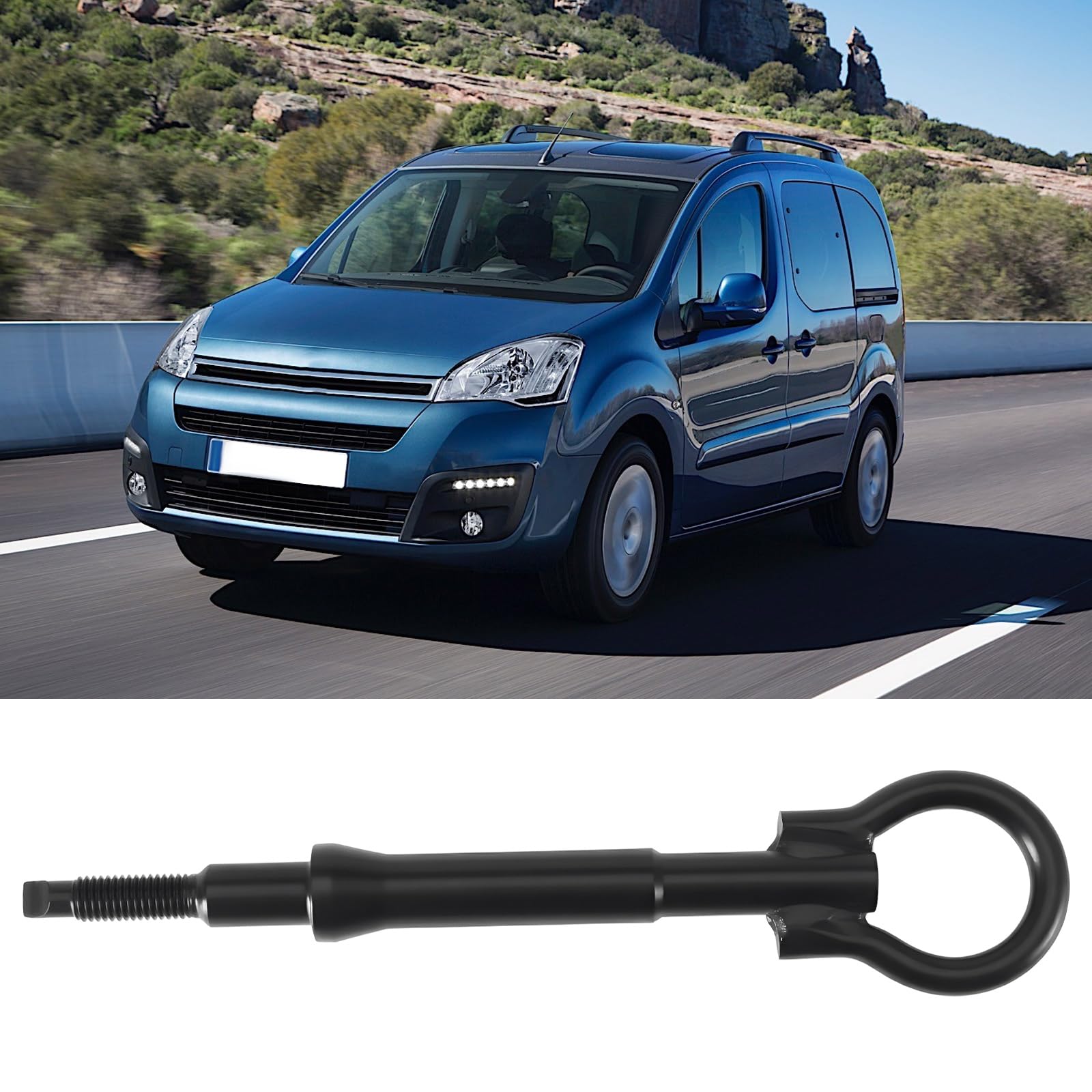 Crochet de Remorquage 674421 7212ZJ Compatible avec Citroën Berlingo 2008-2016 Noir