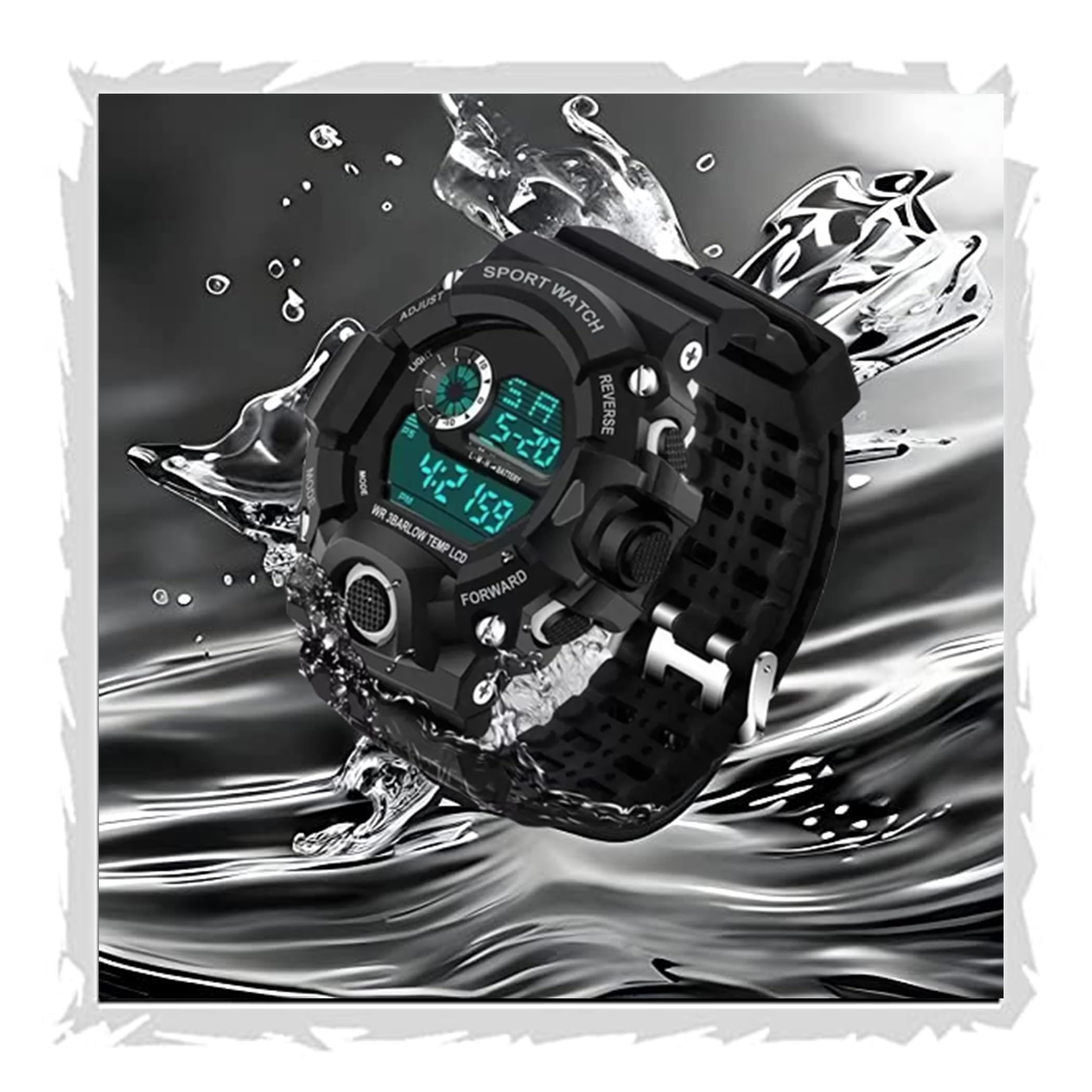 FROZIL Plastic Digital Sports Waterproof Military Multifunction S Relaxed Fit Topwatch Countdown Date Alarm Watch For Mens Kids Boys Watches For Men Band-Black (B0C7LH44YR) Amazon Price History, Amazon Price Tracker