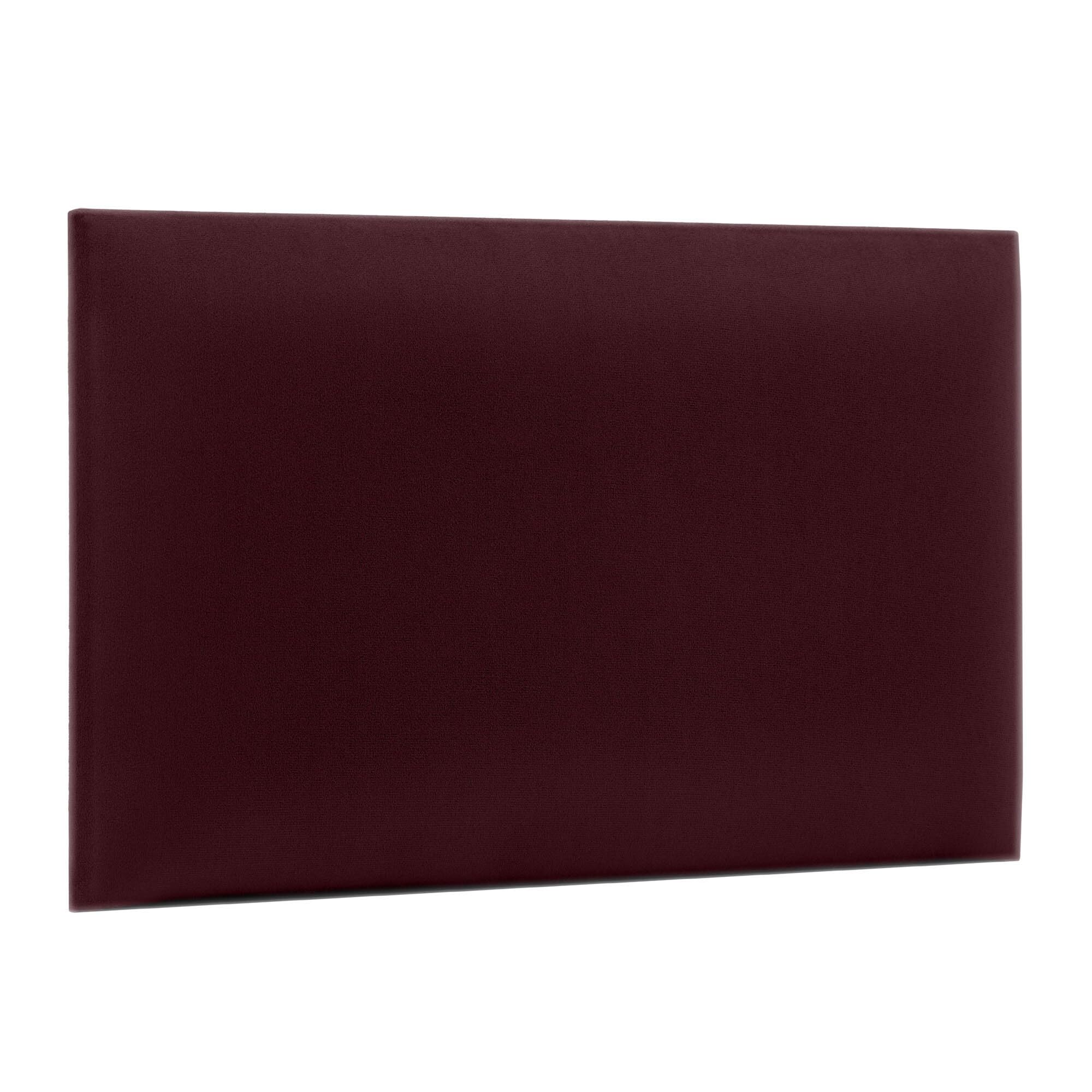 murando - Wall cushion as a headboard for a bed Rectangle Velvet 30x40 cm - Padded wall panel wall decoration for bedroom living room children's room - burgundy
