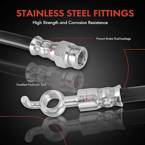 Miniatura 4 de A-Premium Manguera hidráulica de freno delantero compatible con Mazda 323 90-95, 626 93-02, MX-3 92-96, MX-6 93-97, Protege 90-98 juego de 2 piezas