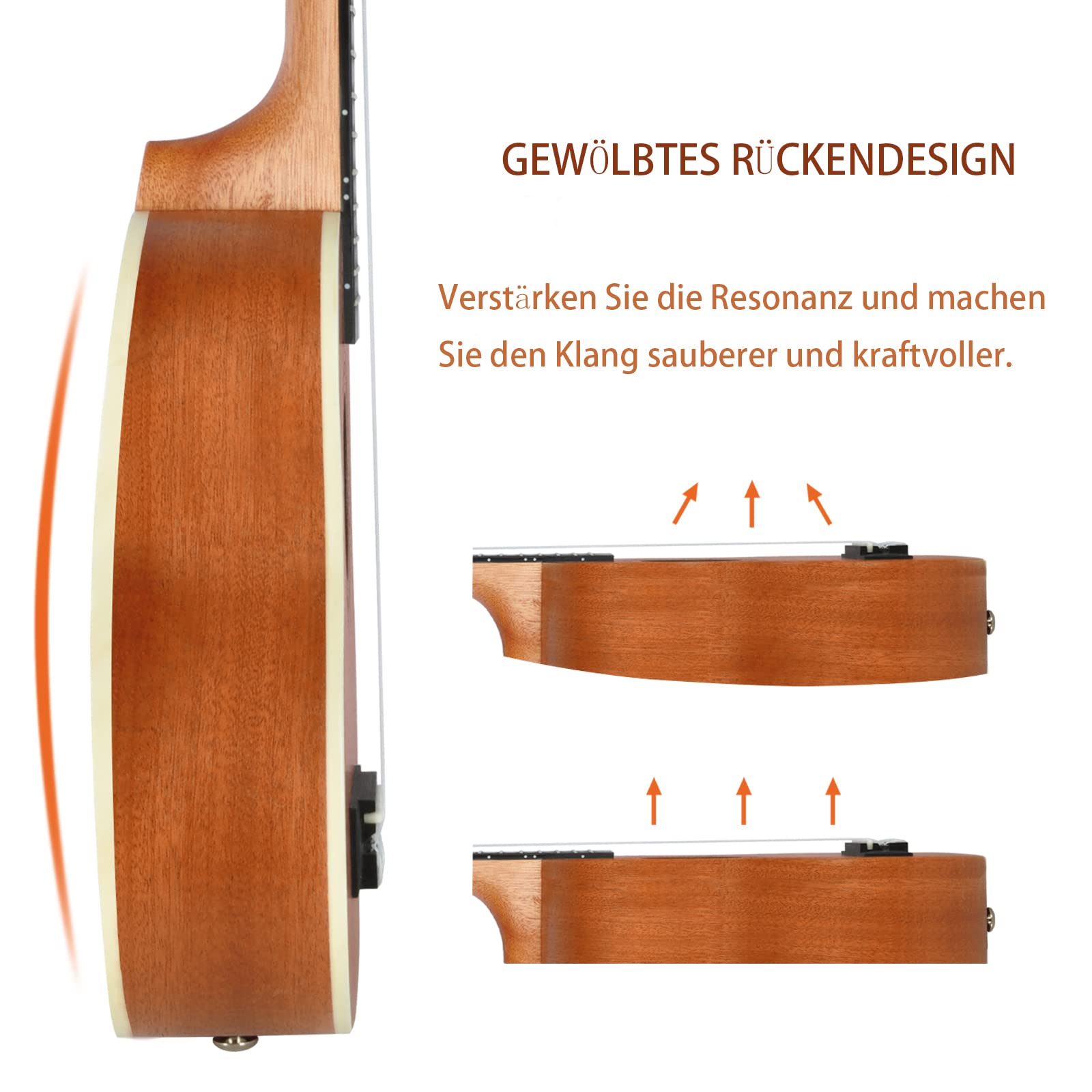 EASTROCK Guitarra hawaiana principiante de madera maciza Ukalalee pequeña con bolsa 21 pulgadas Sapele