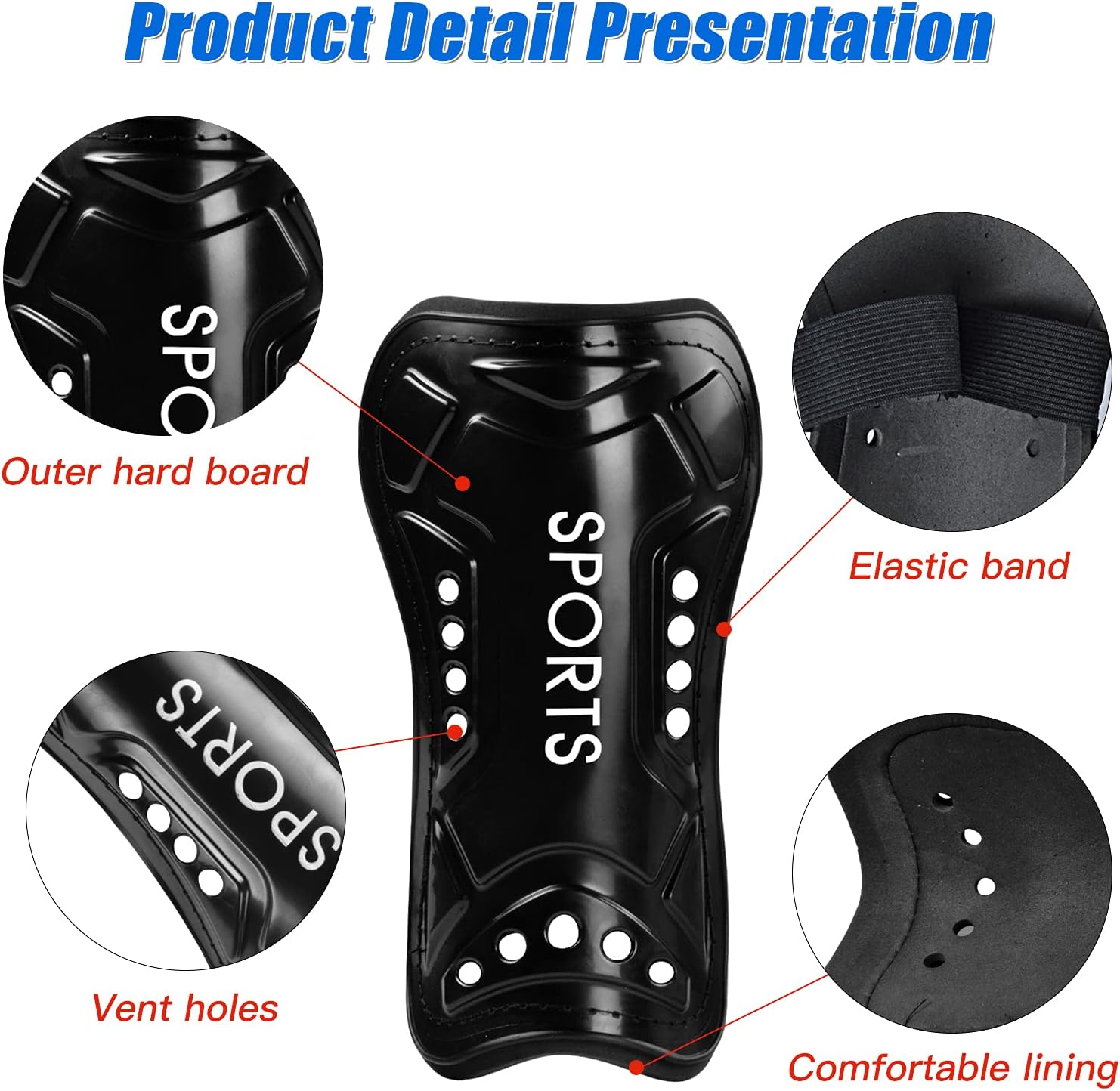 4 Pair Youth Soccer Shin Guards, Football Knee Shin Guards with Adjustable Double Straps, Shin Pads Protector Child Calf Protective Gear Soccer Equipment for 4-12 Old Kids, Teenagers, Boys, Girls : Sports & Outdoors