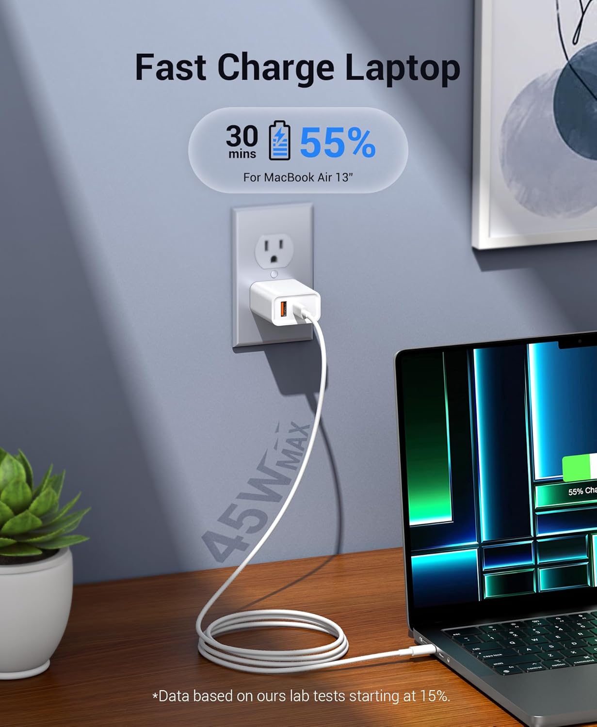 2-in-1 Fast Charging, 3-Pack 45W USB-C Charger with 6ft USB-C Cable, for iPhone 17/16 Series, MacBook, iPad, Pixel, Galaxy, and More (White)