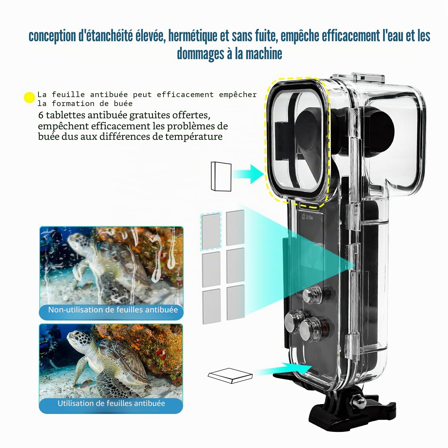 50M (164ft) Osmo Pocket 3 Boîtier étanche pour DJI Osmo Pocket 3 Accessoires étanches, Coque de Protection pour Plongée sous-Marine Osmo Pocket 3 Accessoires