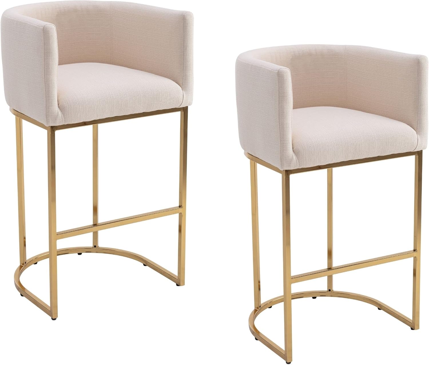 Amazon.com: RIVOVA Contemporary Cream Linen Bar Stools Set of 2, 32 ...