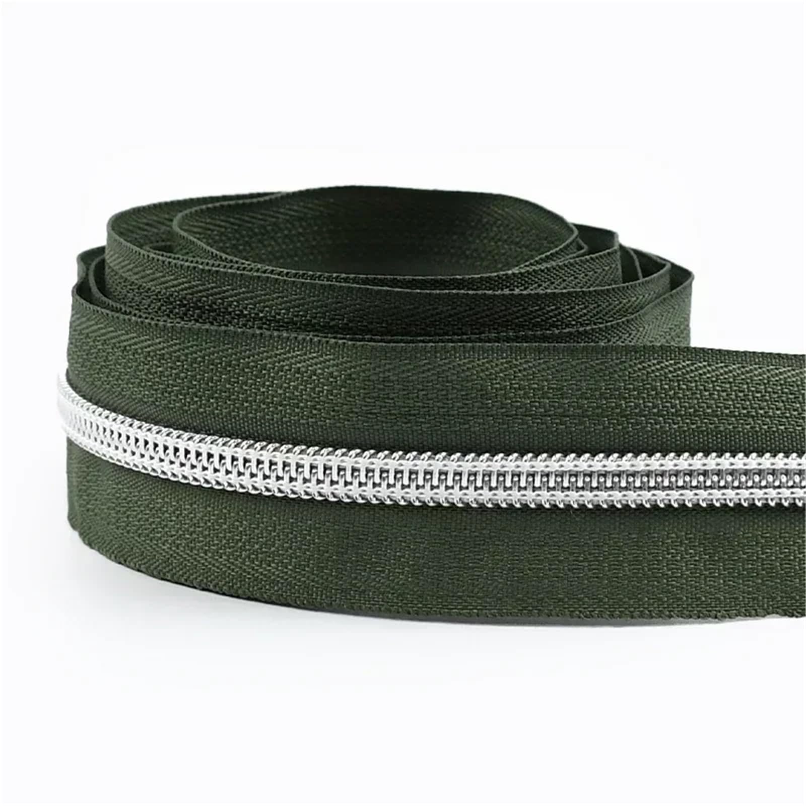 Two Way Zipper 2pc Silver 5# Nylon Zipper Tapes 1-5M Zippers Continuous Zip Roll Garment Repair Closure Zips Sewing Accessories(47,2Meters)