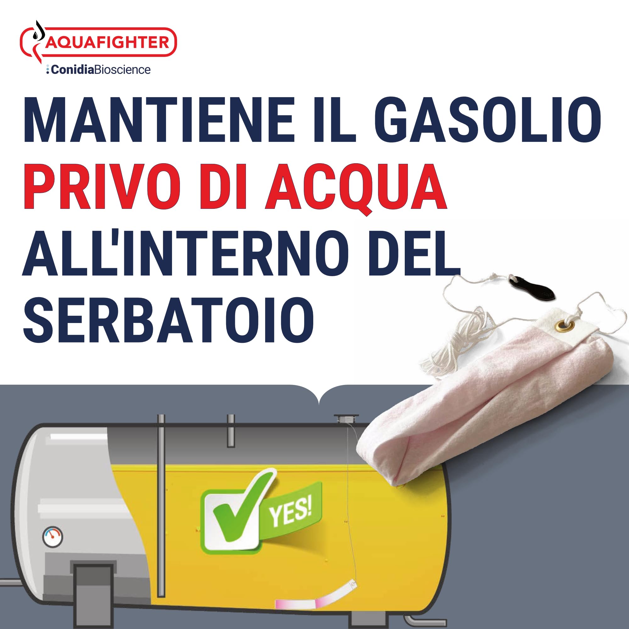 T-Snake Filtro ad Immersione Assorbente Acqua per Diesel, 1.5 L | Assorbitore acqua gasolio, per benzina e diesel, portata 15 lt, filtro