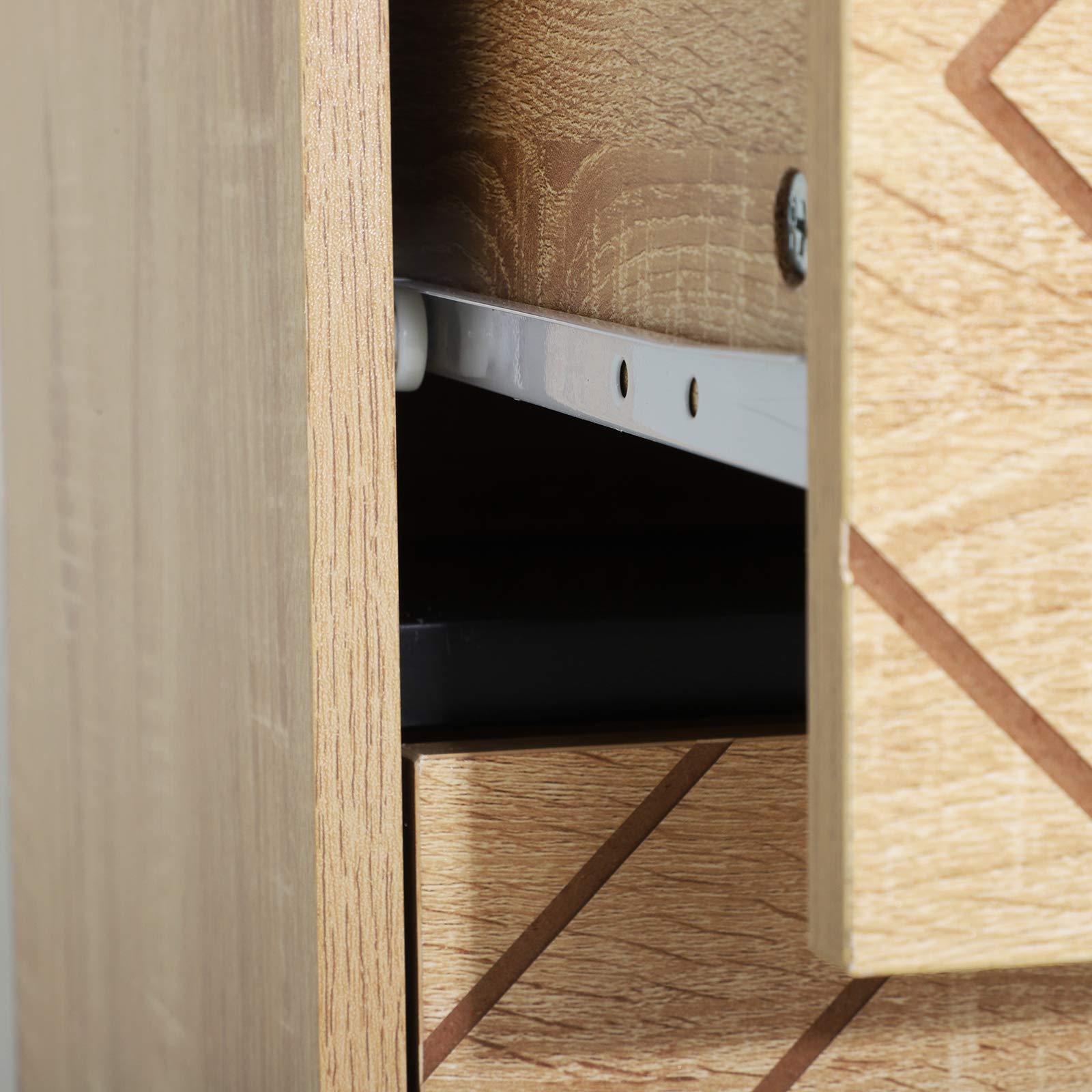 HOMCOM Armario Auxiliar Cómoda Cajonera 5 Cajones 80x39,5x110cm | Mesilla de Noche, Organizador, Almacenaje, Oficina