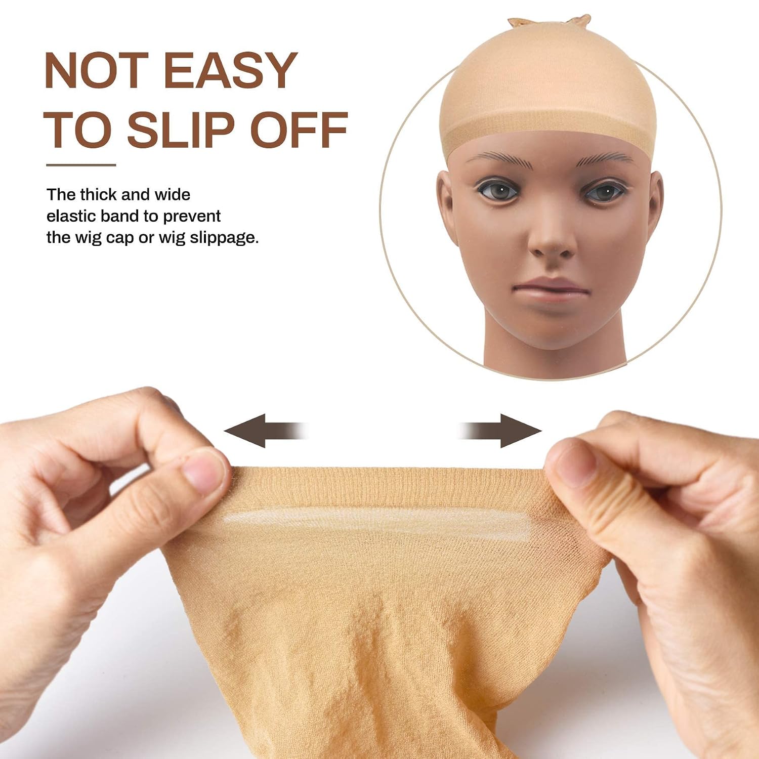 Smilco 20 Pcs Light Brown Wig Caps for Women, Ultra-Thin Stretchy Nylon Lace Front Stocking Caps (Ballet/Cosplay/Daily Use)