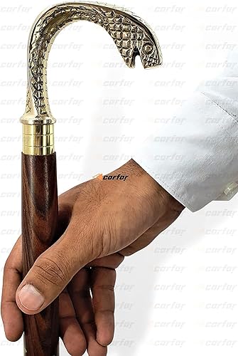 Miniatura 2 de Walking Hand Cane Stick Designer Handmade Solid Brass Stick for Men & Women Made of Natural Wood and Brass