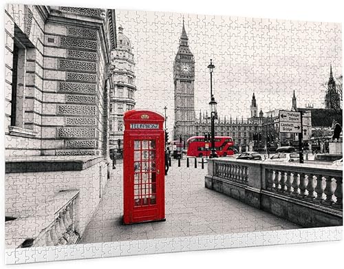 Miniatura 2 de El rompecabezas rojo de London Street es adecuado para adultos y niños rompecabezas de 1000 piezas