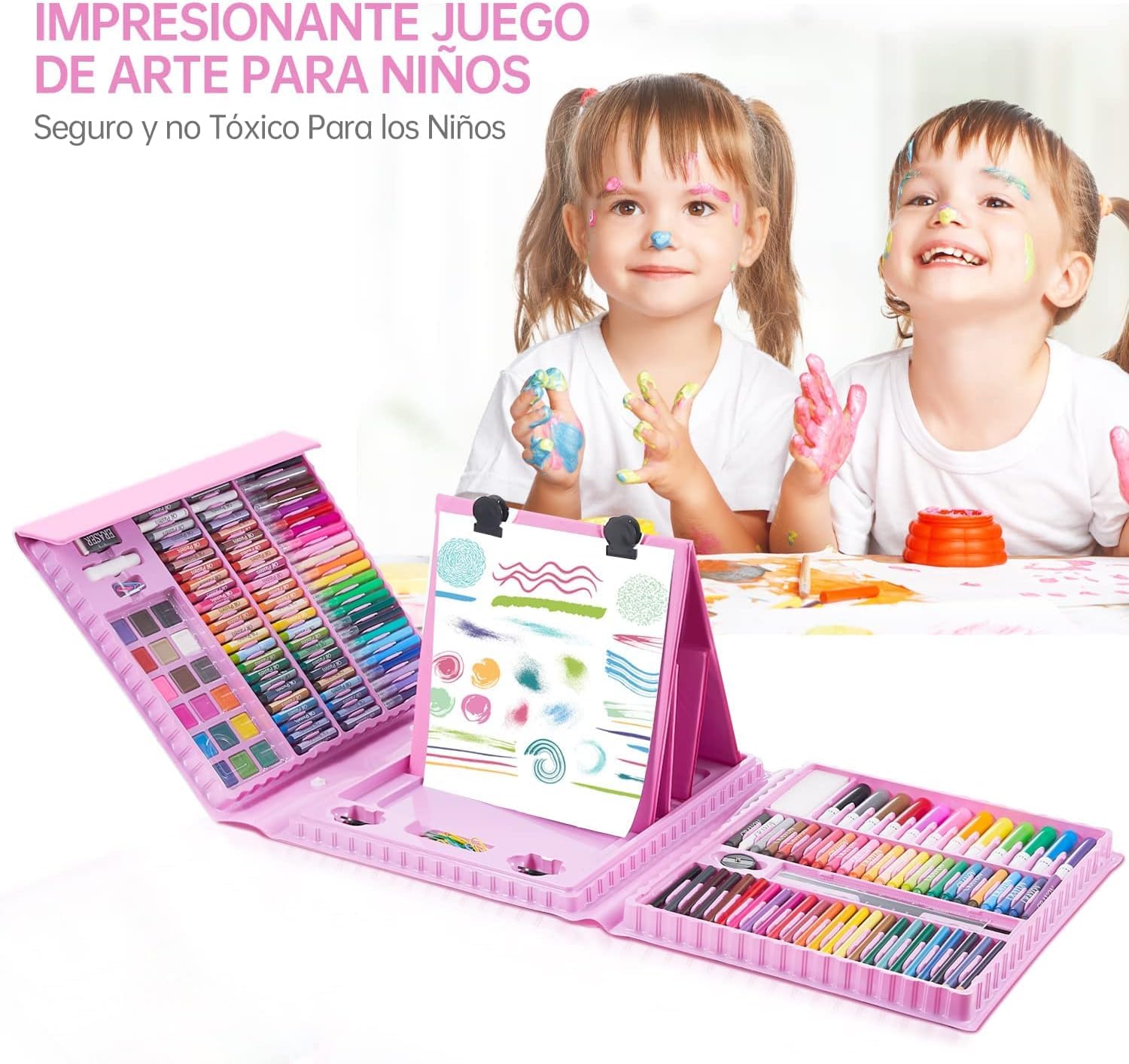 STOFFIER GARTEN 208 PCS Drawing Art Kit for Kids Girls Boys, Painting Set, Teens Artist, Art Set Case with Trifold Easel, Includes Oil Pastels, Color Pencils, Scissors, Origami Paper 40 Sheets 3