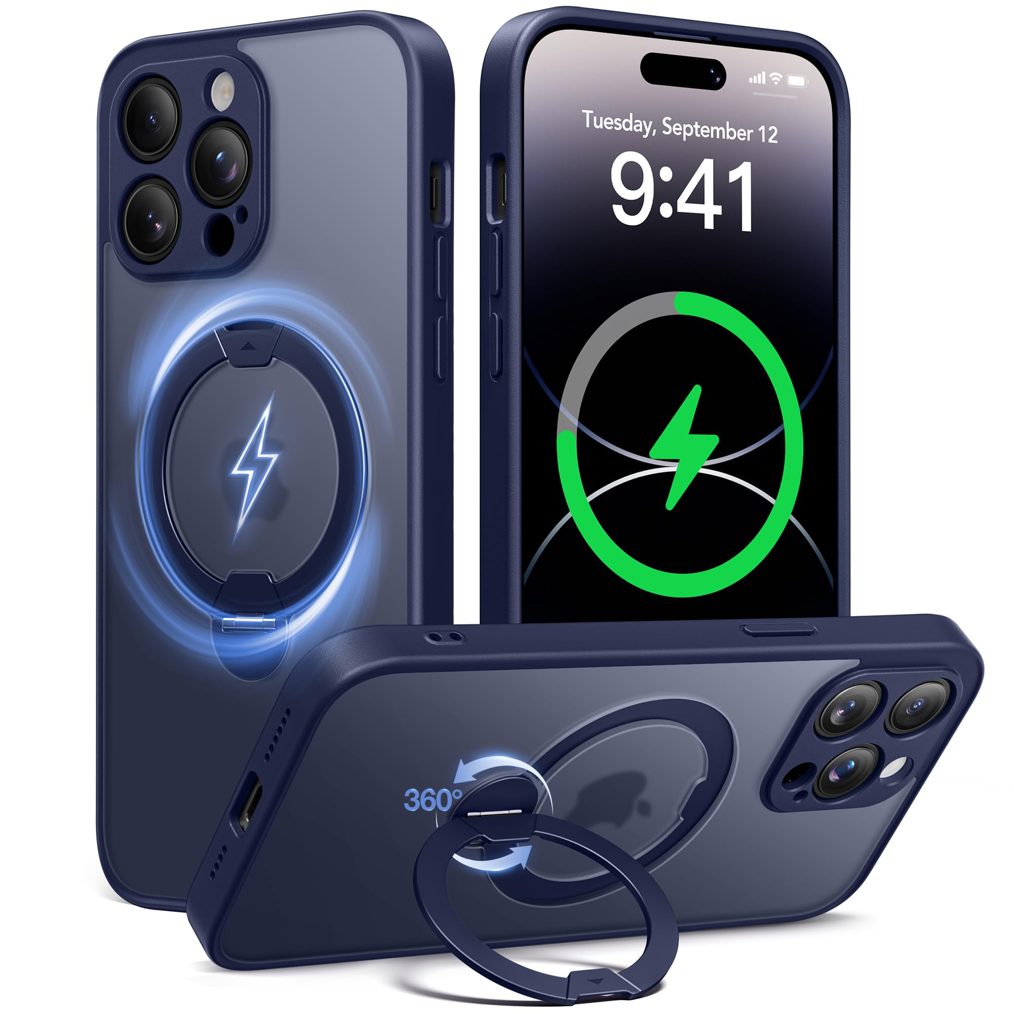 Magnetic for iPhone 14 Pro Max Case Unbreakable Magnetic Stand Military-Grade Protection Phone Case Compatible with MagSafe Slim