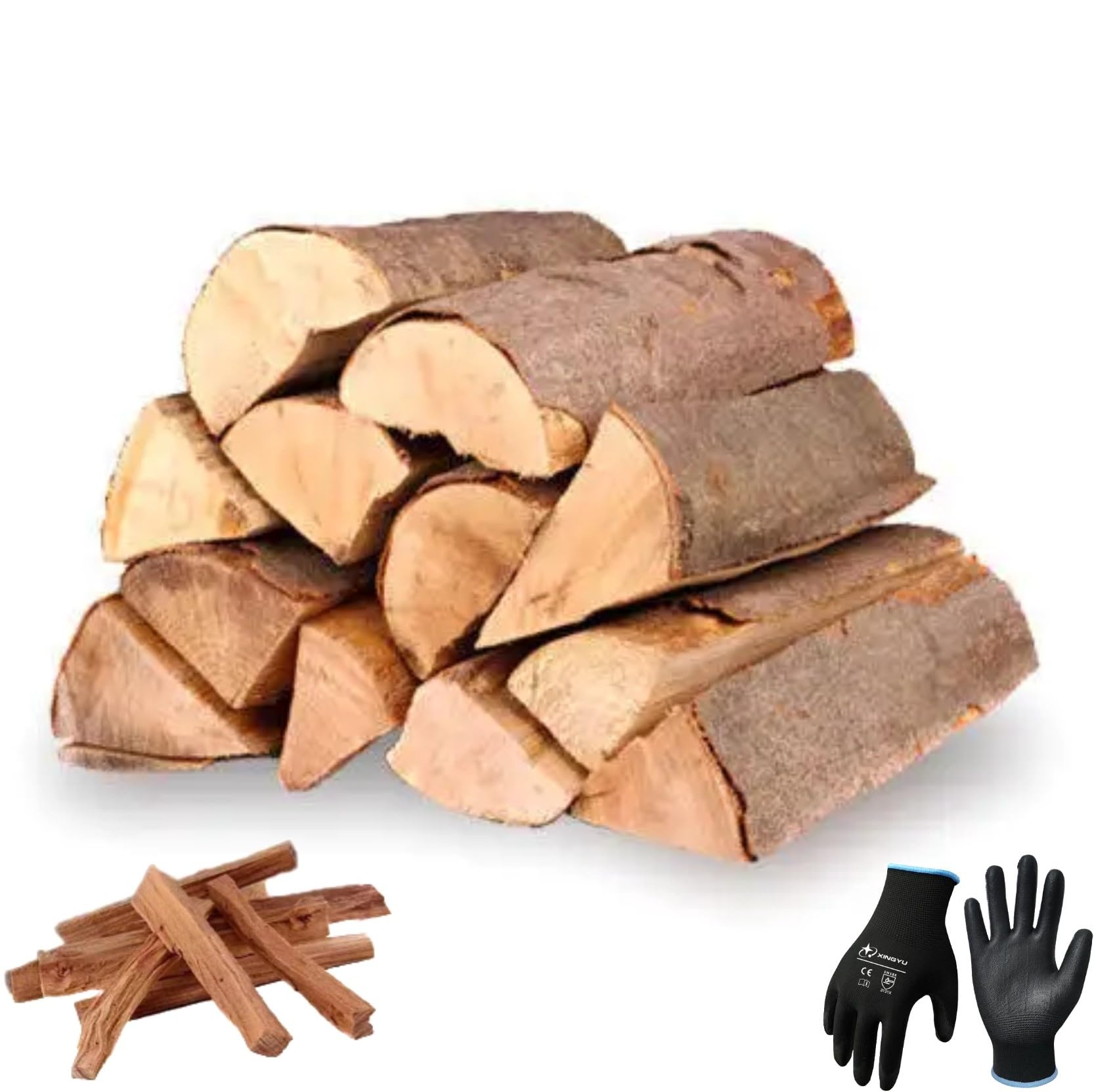 30kg Brennholz 100% Buchenholz inkl. Handschuhe & Anzündholz für Kaminofen, Ofen, Lagerfeuer, Kaminholz, Feuerholz, Smoker, Holzbriketts, Hartholz ofenfertig