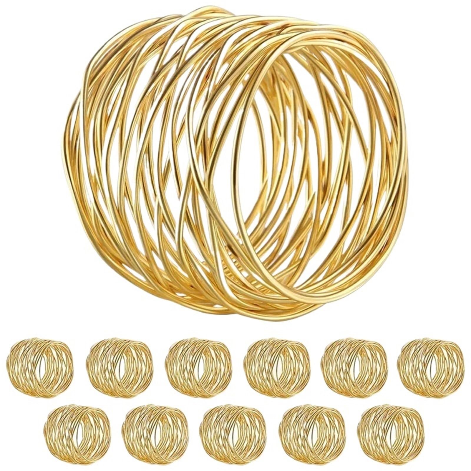 Gold Twisted Wire Napkin Rings 20pcs for Wedding Party Dinner Table Setting
