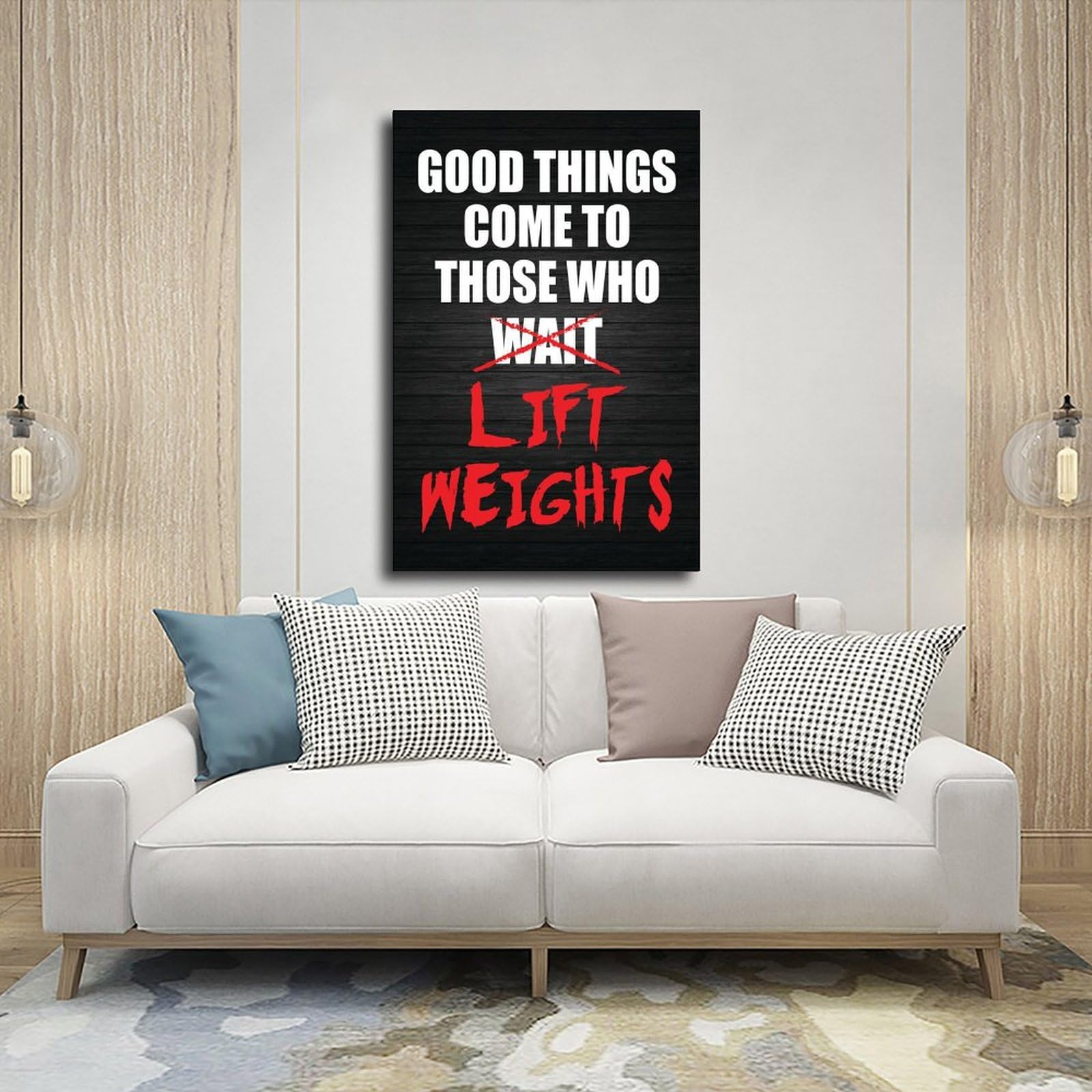 Pósteres motivacionales para levantamiento de músculo, culturismo, hombres y niñas, citas motivacionales, inspiradoras, para gimnasio muscular, 50 x 75 cm
