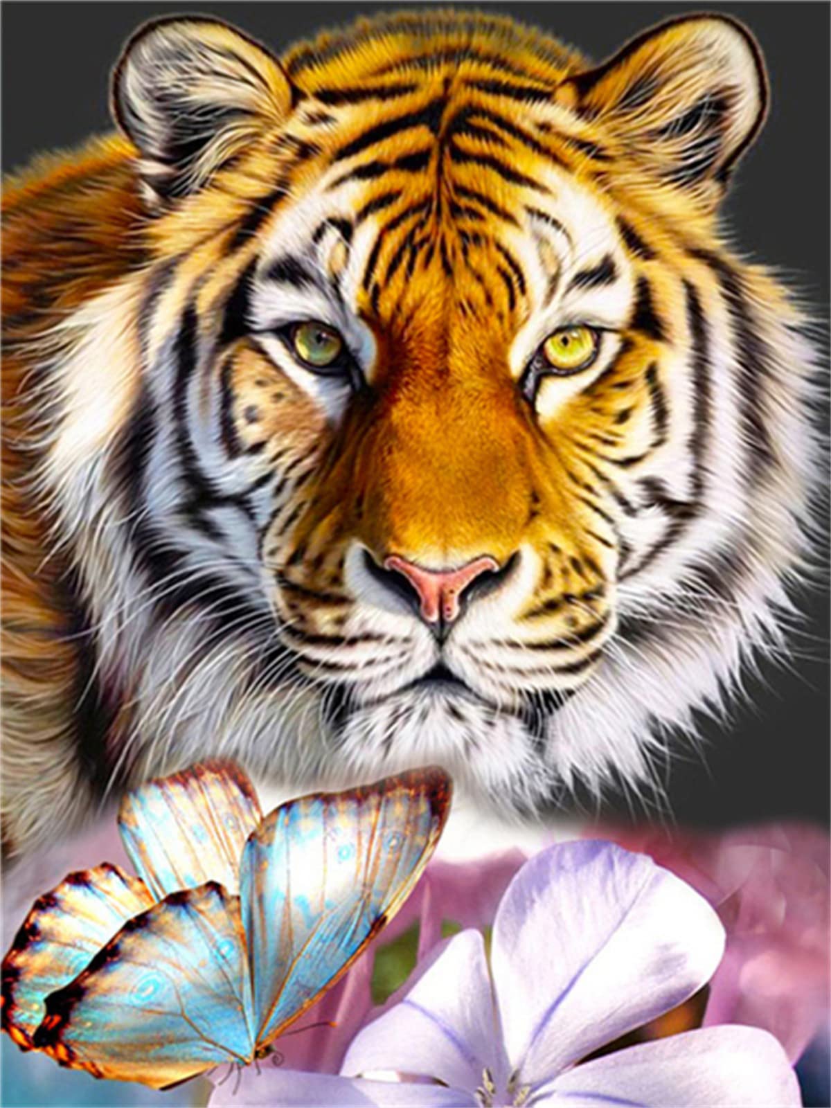 Diamond Painting Farfalla tigre,Strass Painting Diamond 5D,Daimond Painting Adulto Grandi,Quadri Diamond Ricamo a Punto Croce Arts Craft Canvas Daiamong Painting Wall Decor Round Drill,80x100cm