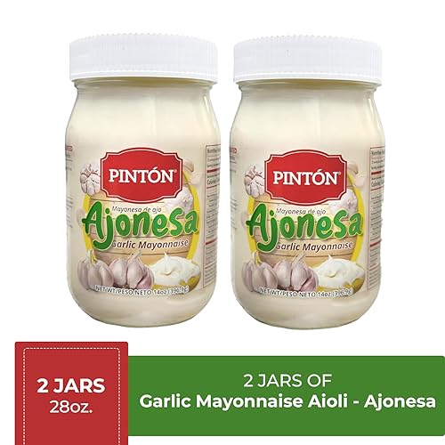 Miniatura 5 de PINTÓN Alioli de ajo Ajonesa  Mayonesa cremosa orgánica, salsa de ajo tostado natural (28 onzas), untable casero, aderezo para sándwich de alioli,