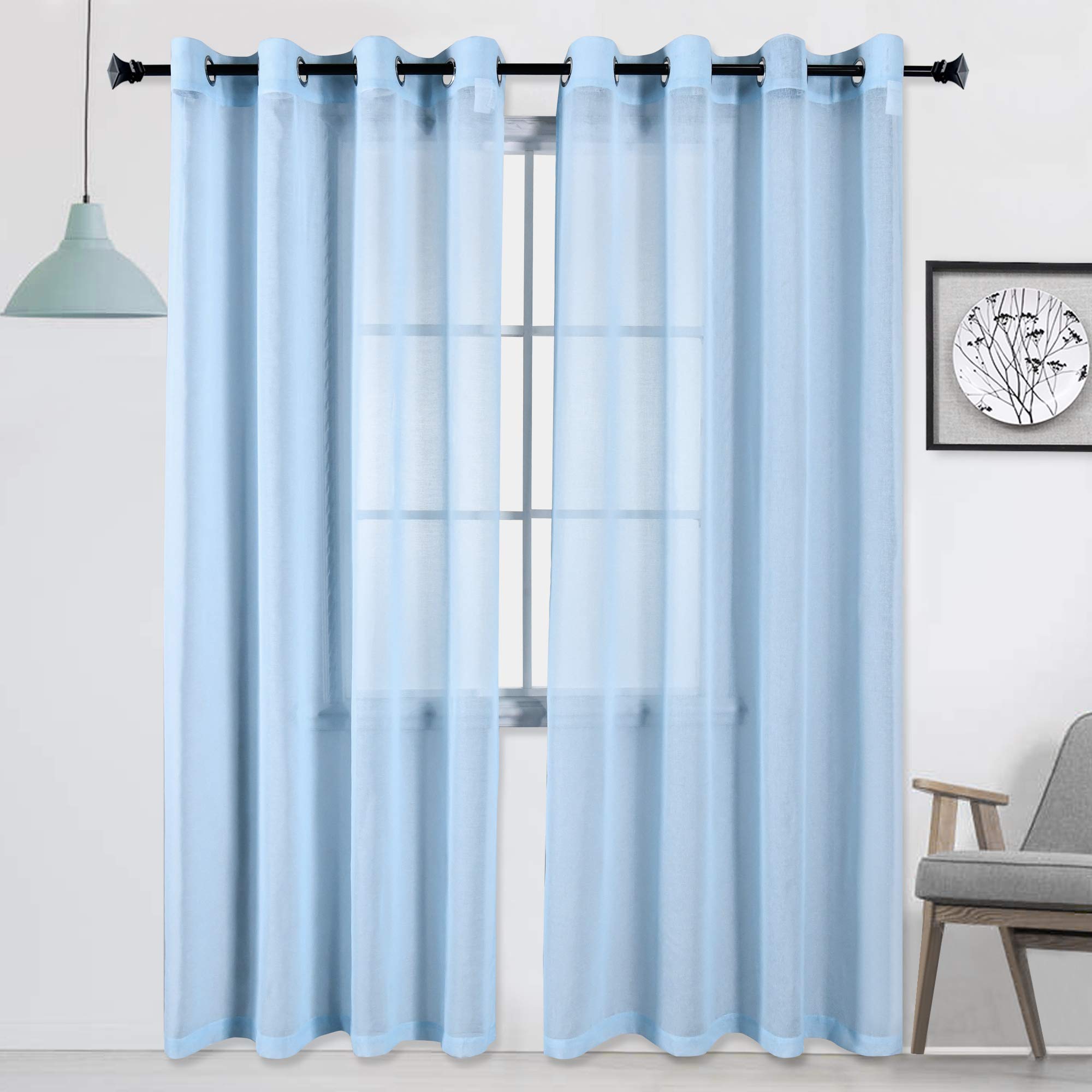 Baby Blue Sheer Curtains Curtains & Drapes