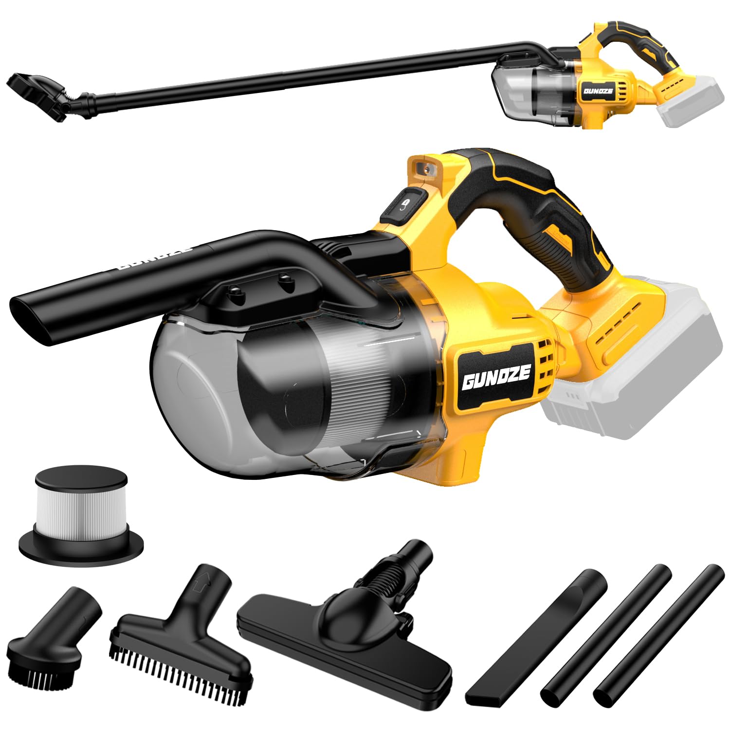 Cordless Vacuum for Dewalt 20V Battery, 5 in 1 Handheld Electric Vacuum Cleaner with 500W Powerful Motor, 46 CFM Portable with 2 Filtration HEPA for Home, Floor, Carpet, Car (Tool Only)