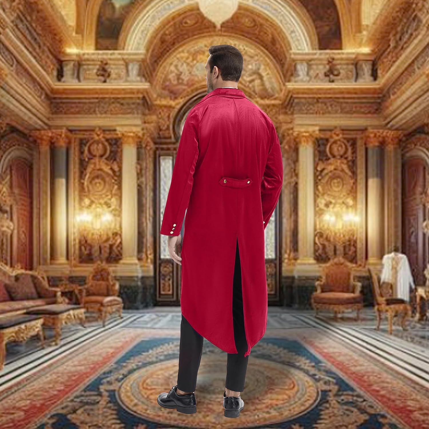 Steampunk Jacket Men Renaissance Tailcoat Medieval Costume Halloween Costumes for Mens - Image 6