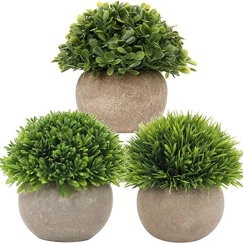 Miniatura 8 de Briful Pequeñas plantas falsas de imitación en maceta, mini plantas artificiales para el hogar, mesa, oficina, habitación, escritorio, baño,