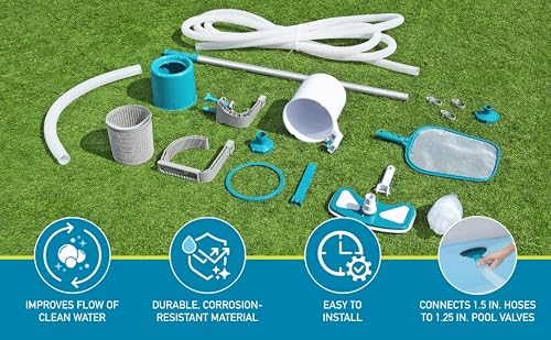 Miniatura 4 de Bestway 8320510 - Kit Mantenimiento Limpiafondos Con Cesta Y Pértiga, 113x28x24 Cm