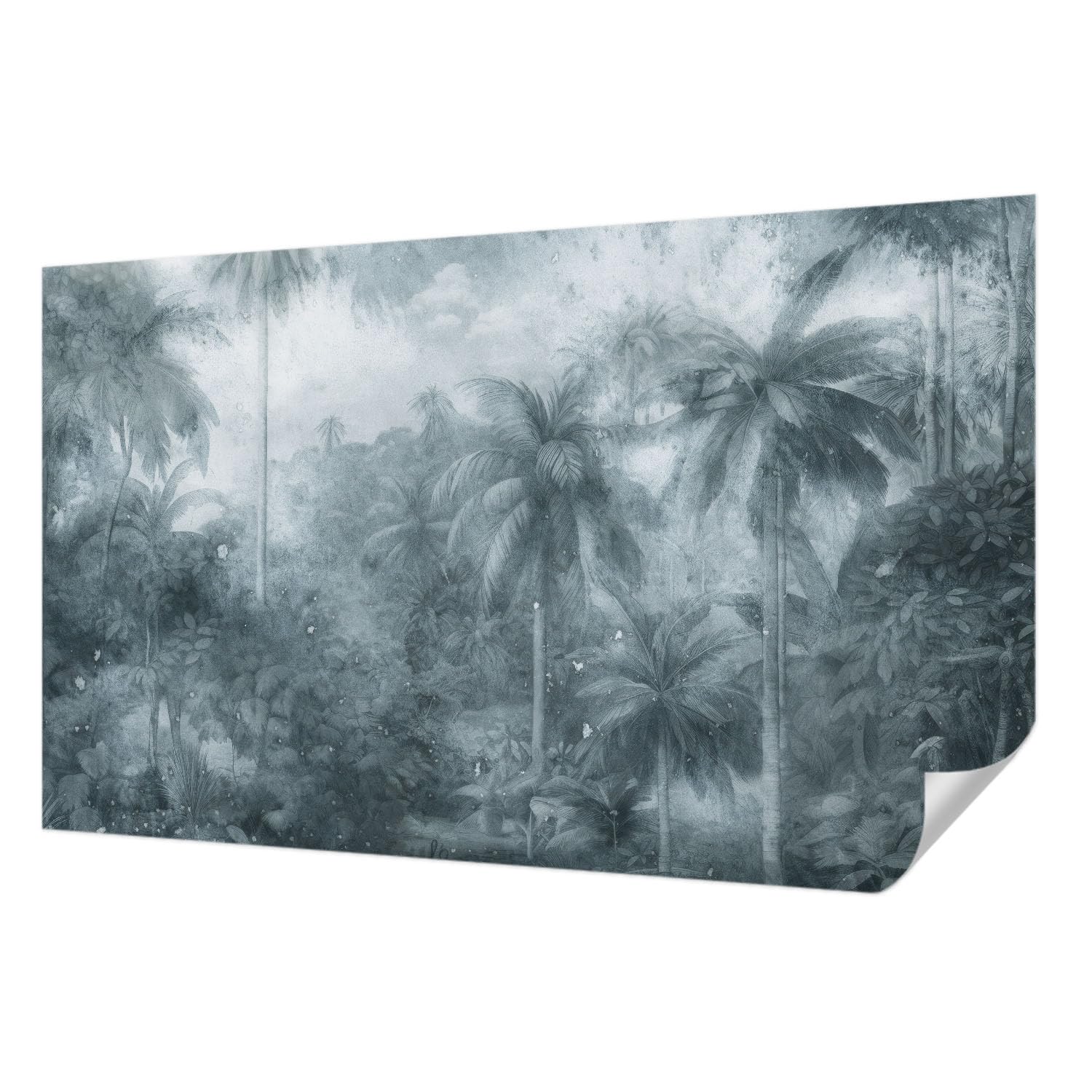 Papier peint autocollant panoramique 416x254 cm motif végétation tropicale pour salon et chambre