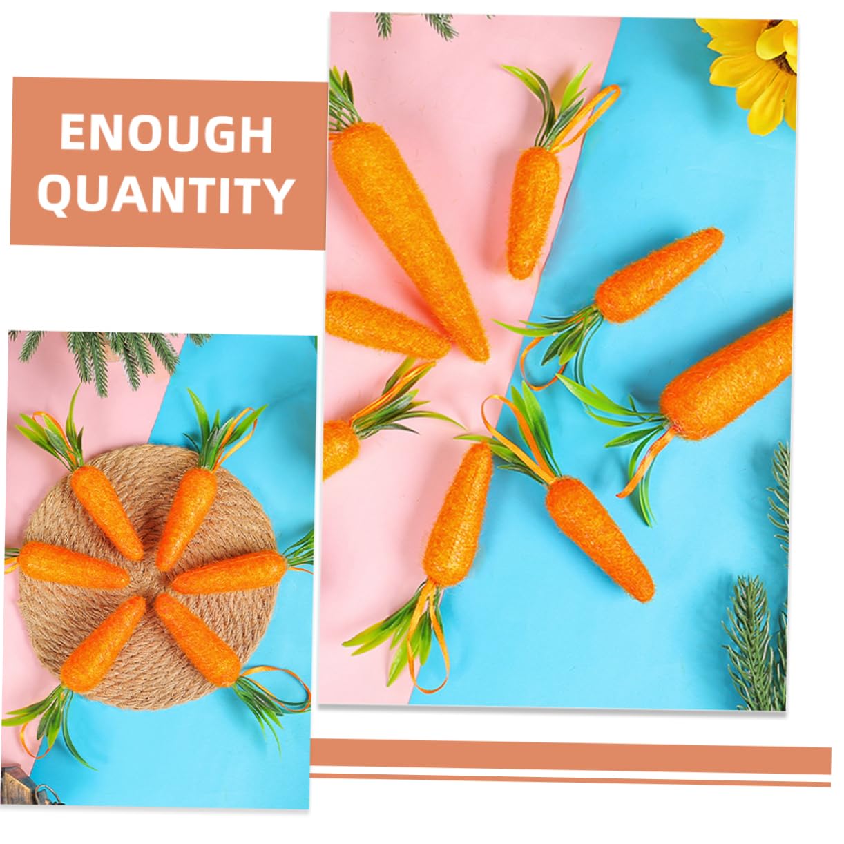 Amosfun 40pezzi Decorazioni Pasquali Forma Di Carota Ciondoli Appesi Per Albero Di Pasqua Ornamenti Festivi Per La Casa e Feste Design Rustico e Giocoso Di Grandi Piccole
