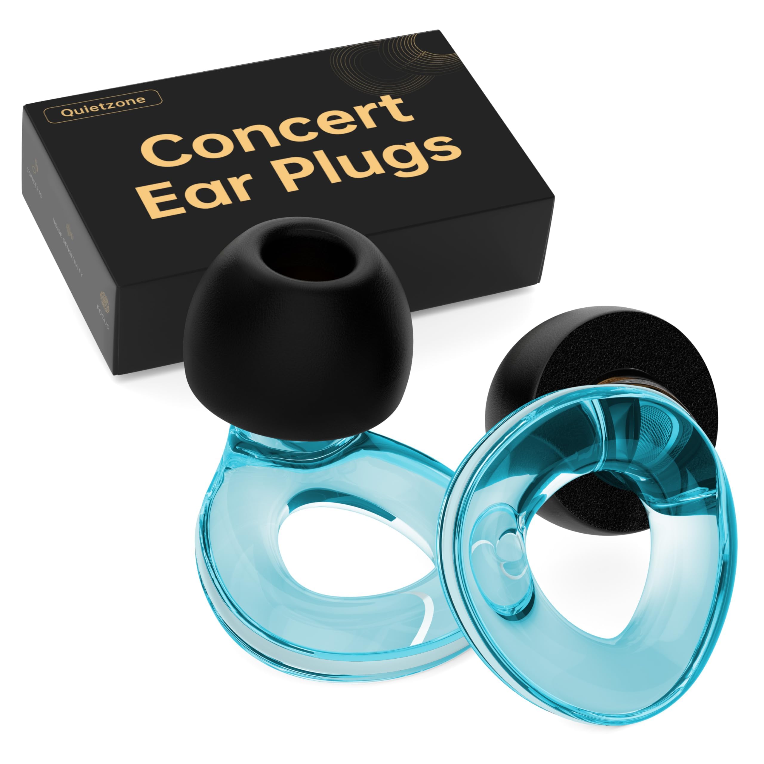 Concert Ear Plugs, High Fidelity, Reusable Silicone, 30dB Noise Cancelling