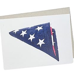 Whitman and Daughter Military Sympathy Card, Veteran Bereavement Card (1 Premium Quality Folded Card, Blank Inside, 5X7 Inch) US flag condolences card - 394